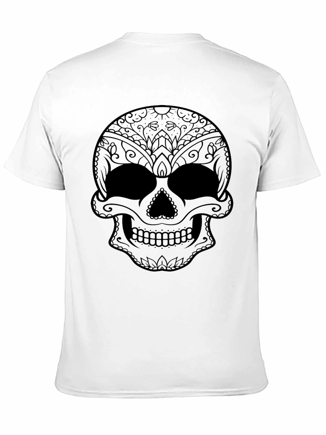 Black Sugar Skull Graphic Black T-Shirt view 11