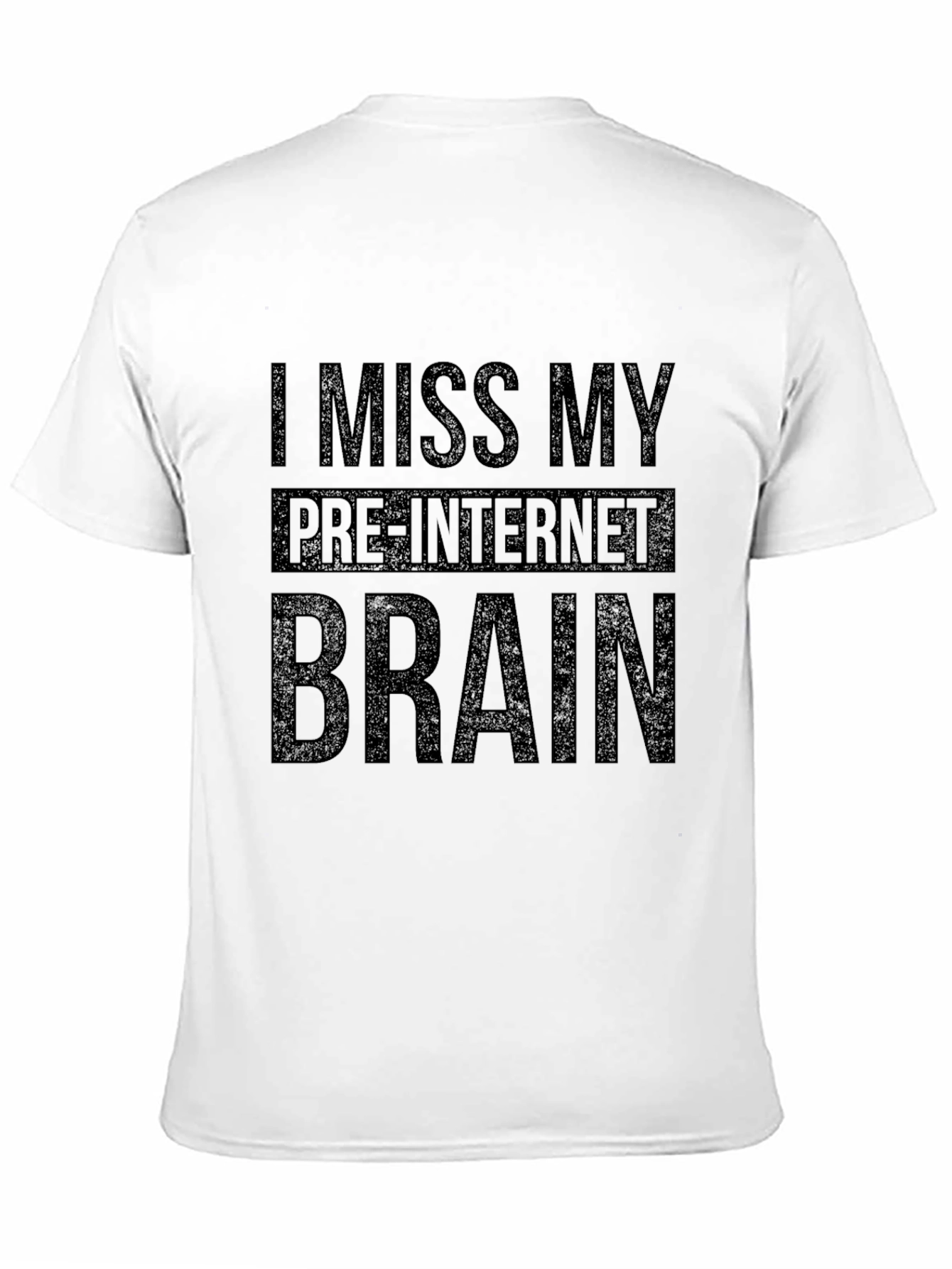 Black I Miss My Pre-Internet Brain Novelty Graphic T-Shirt view 11