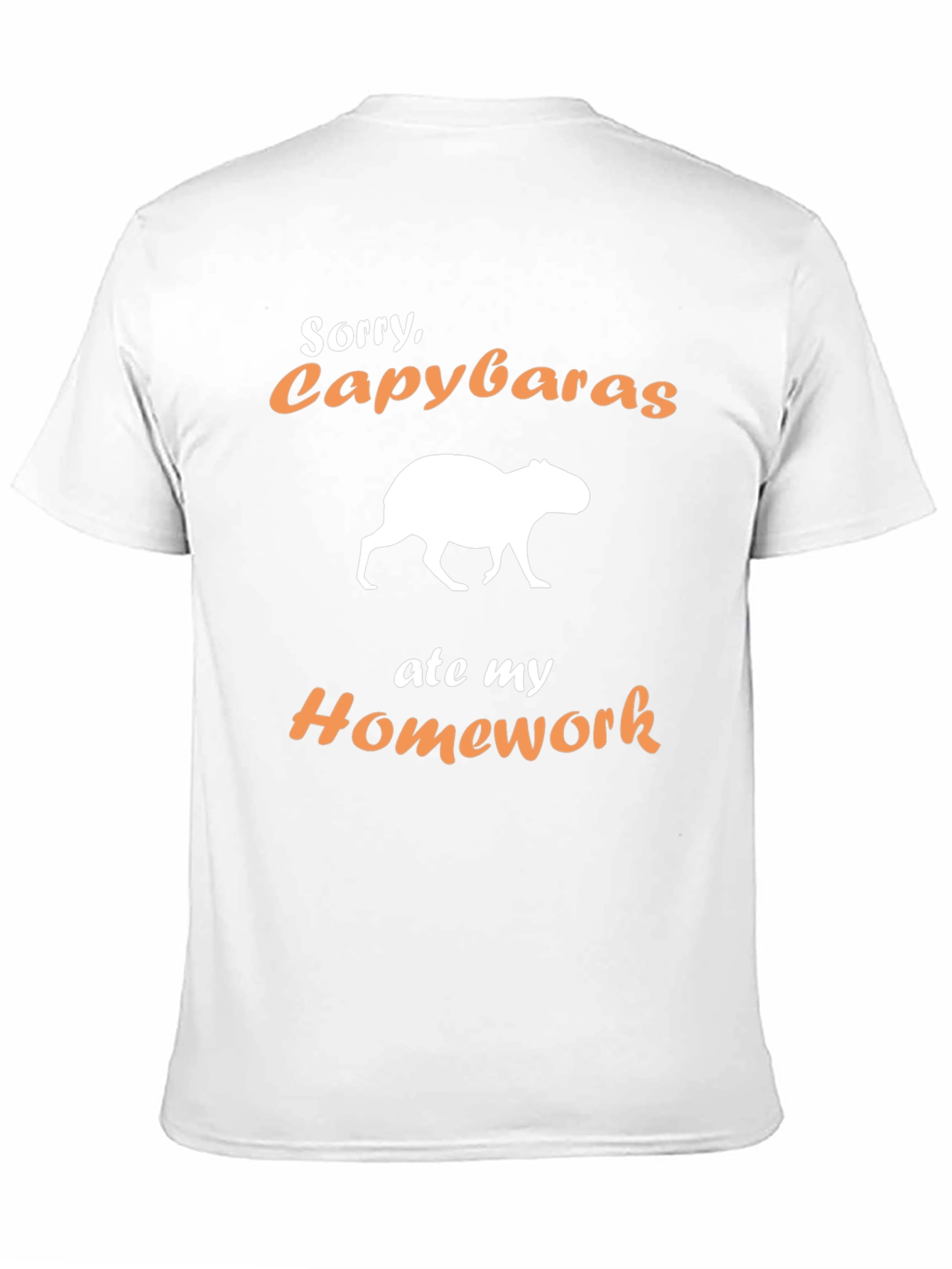 Black Funny Capybara Homework Excuse T-Shirt view 11
