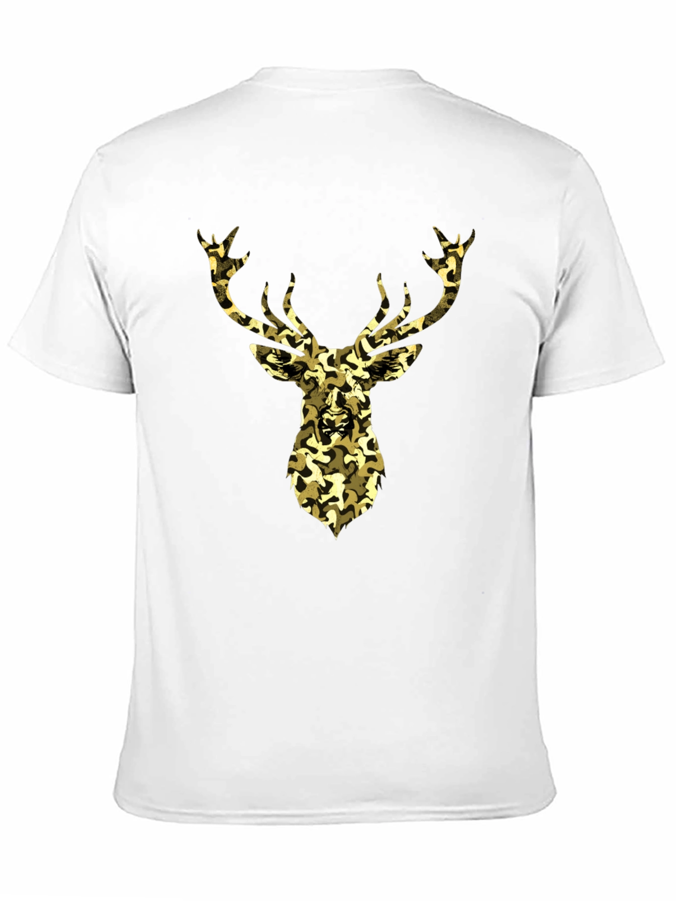 Black Camo Deer Graphic Tee - Black Cotton Casual Shirt view 11