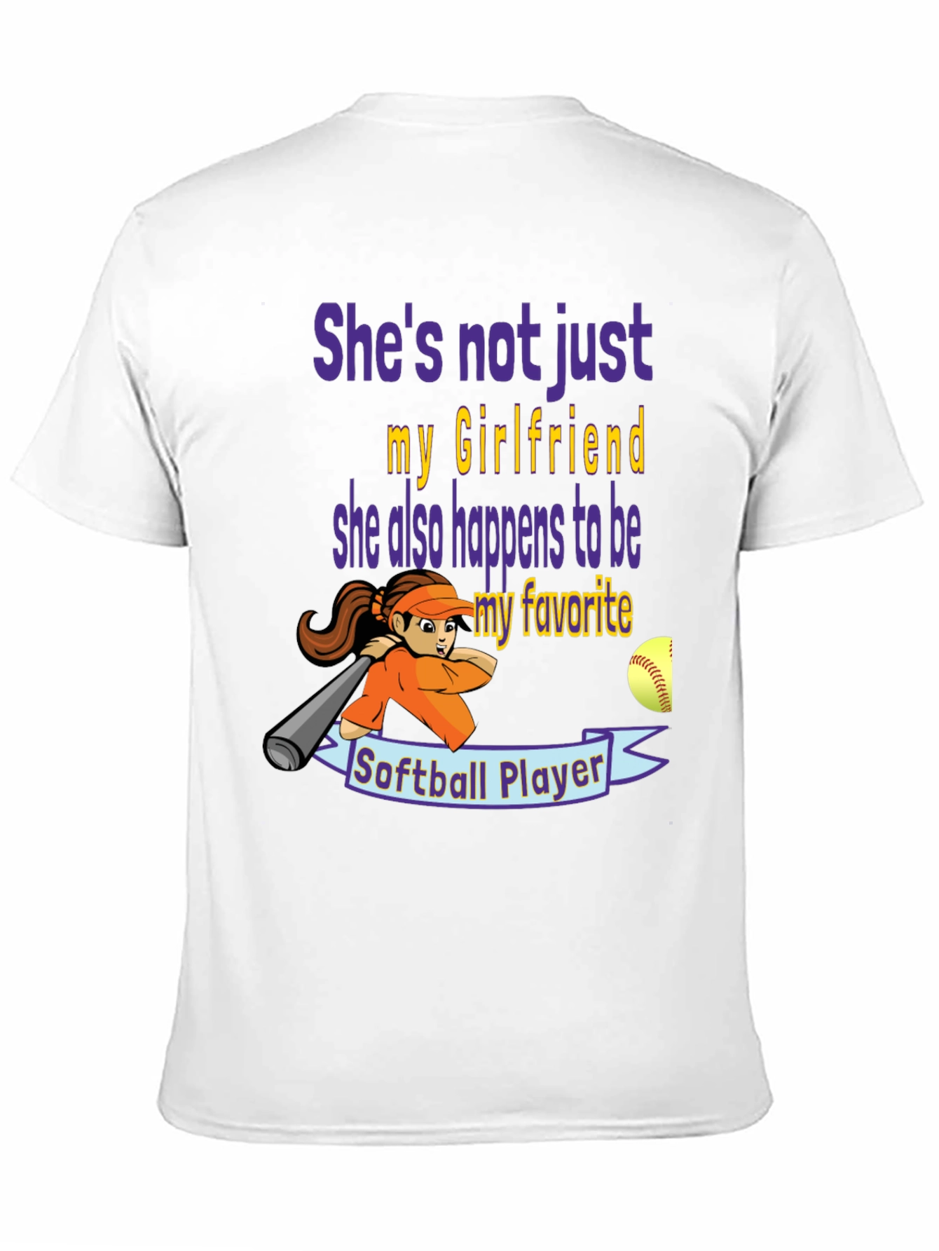 Black Softball Girlfriend Graphic T-Shirt view 11