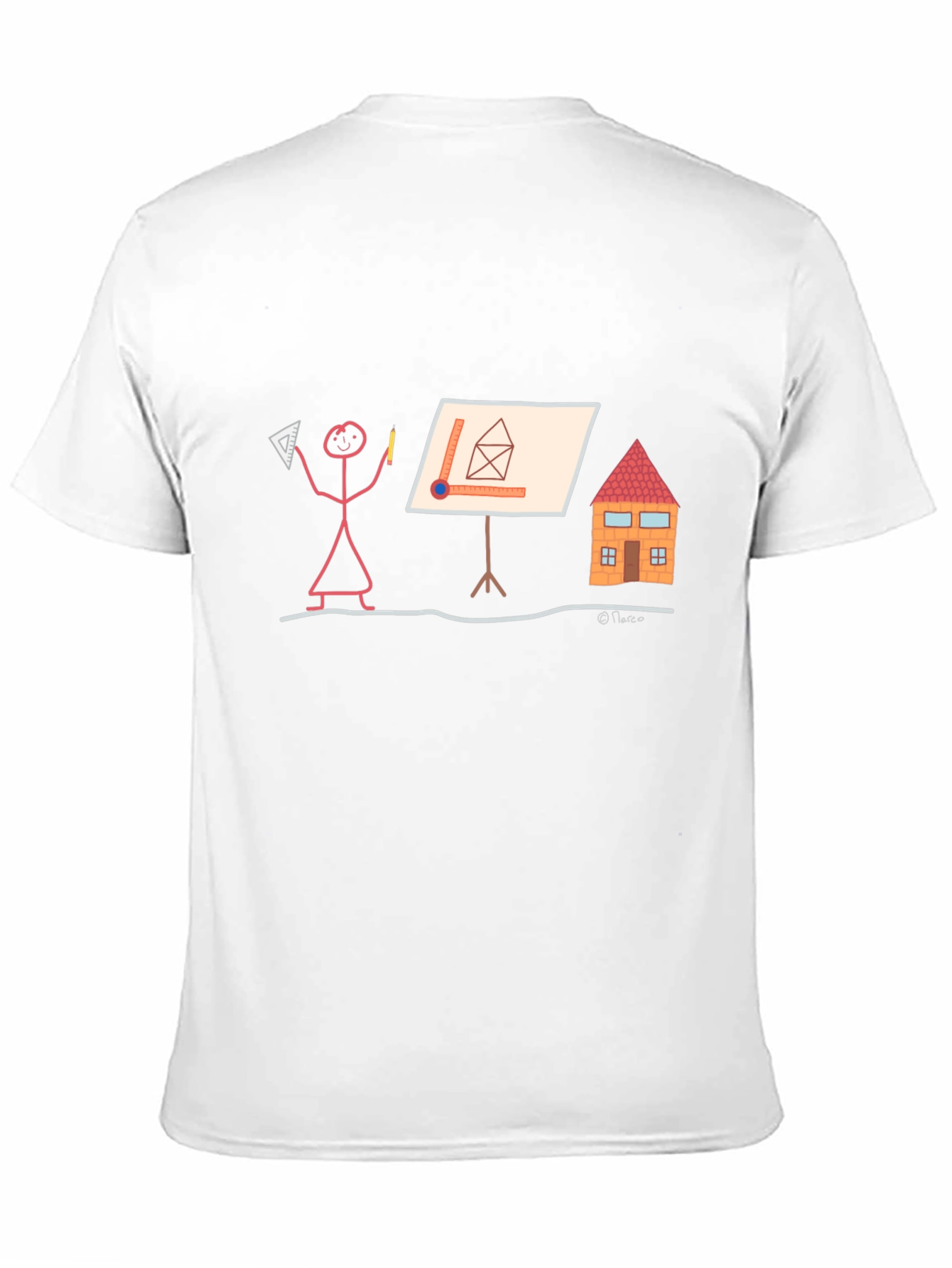Black Architect Stick Figure T-Shirt - Funny Building Design Tee view 11