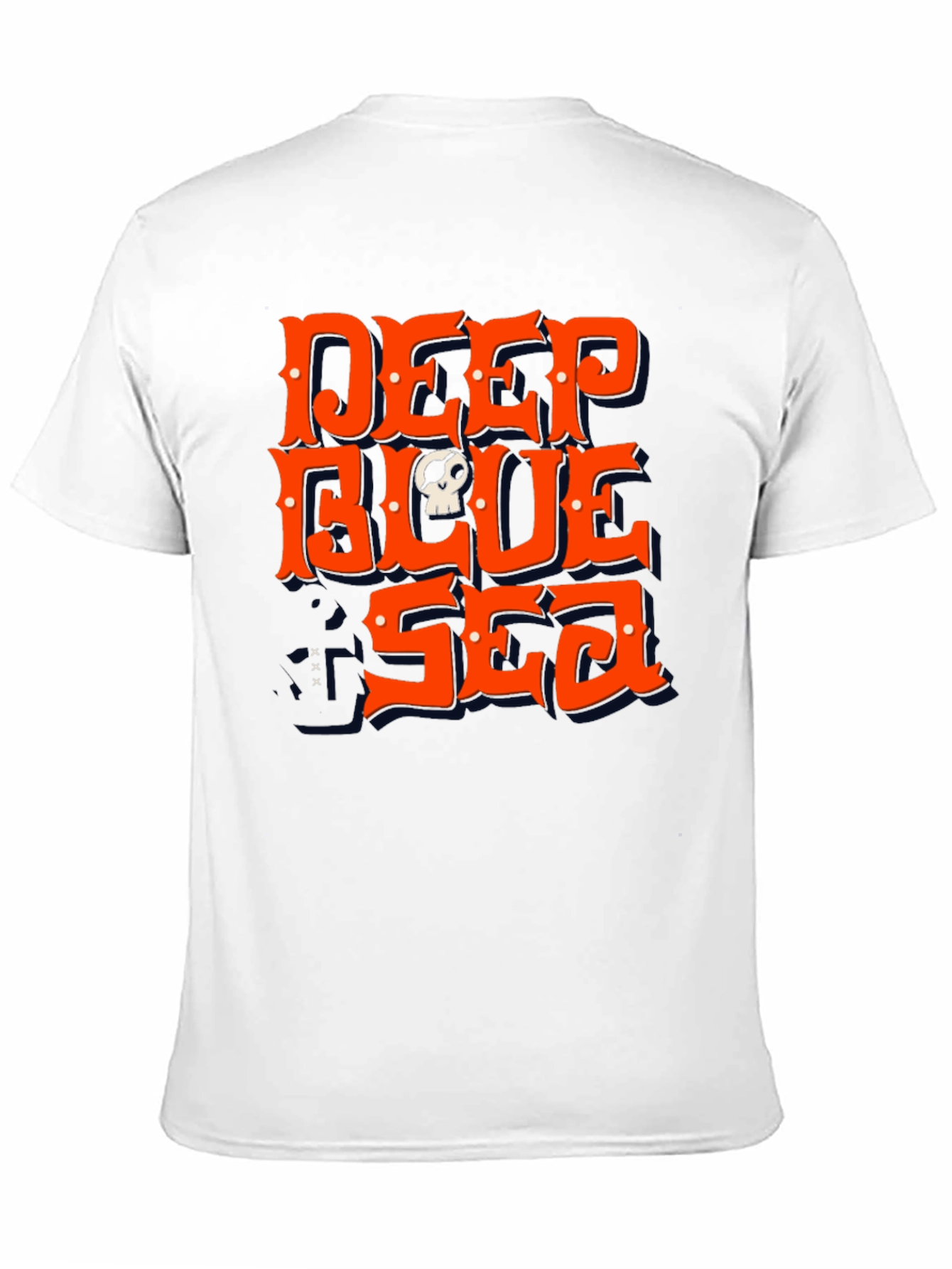 Black Deep Blue Sea Skull Graphic Tee - Men's Black T-Shirt view 11