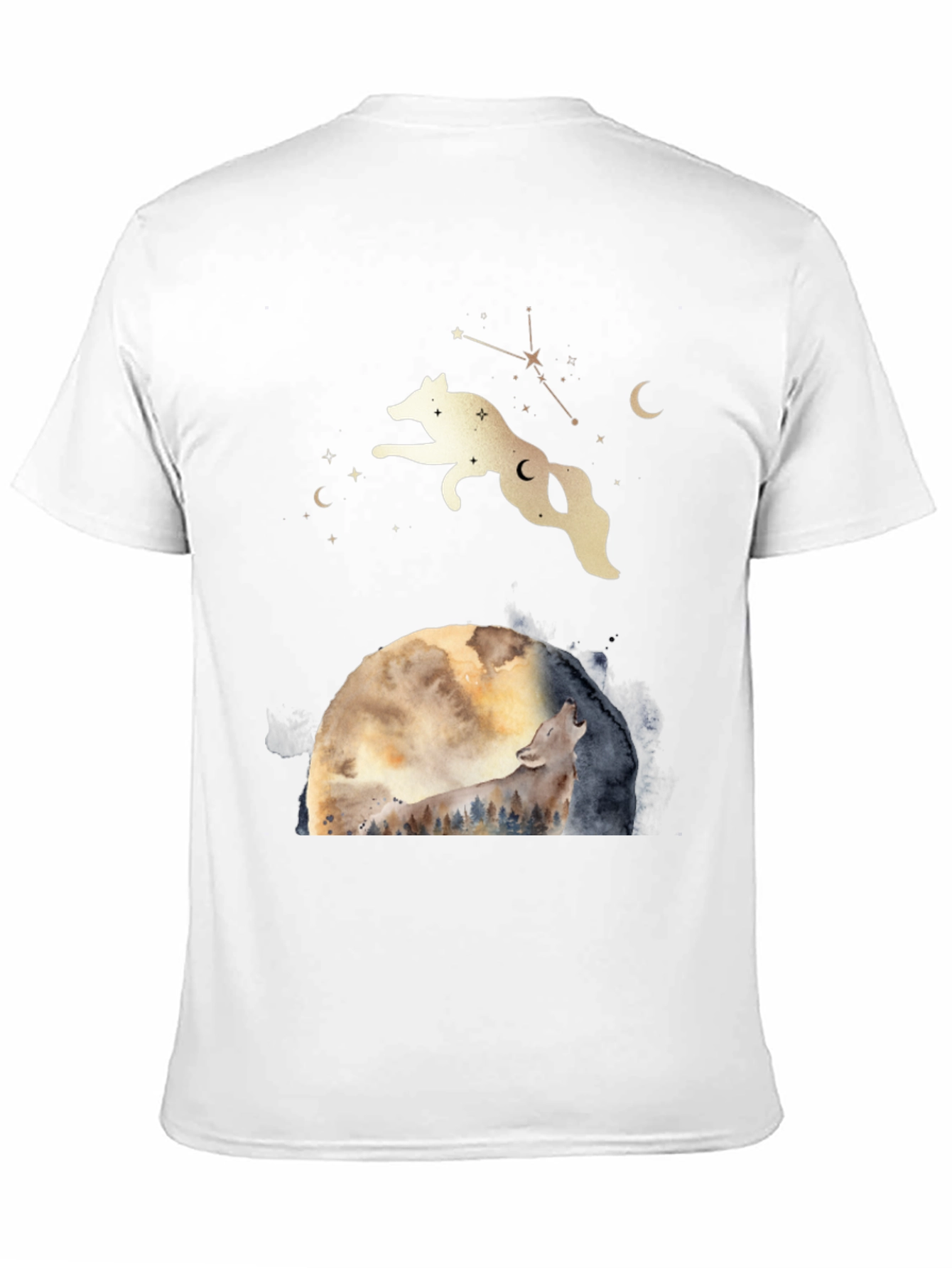 Black Wolf Moon Graphic Tee - Celestial T-Shirt view 11