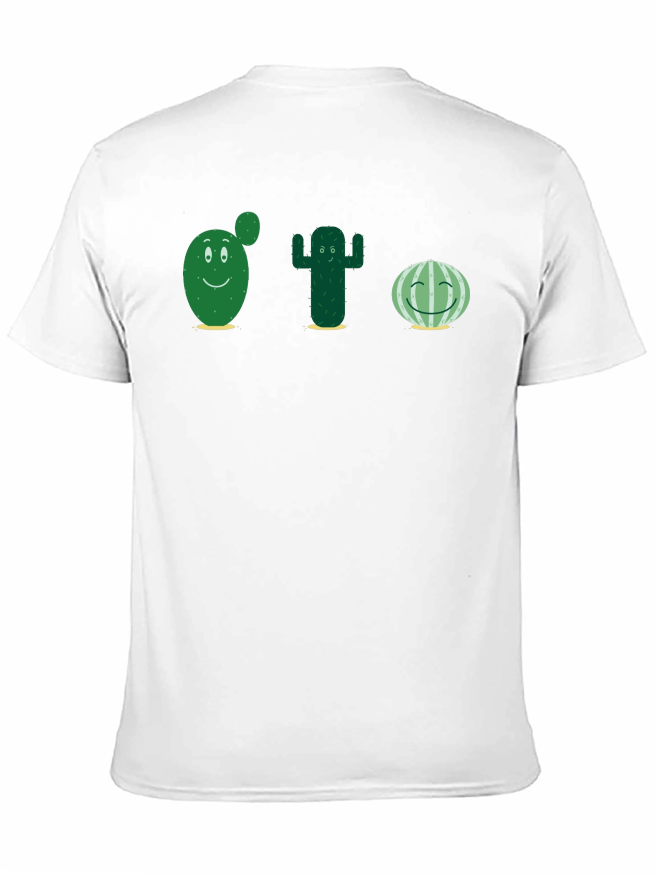 Black Cute Cactus T-Shirt - Black Cotton Tee view 11