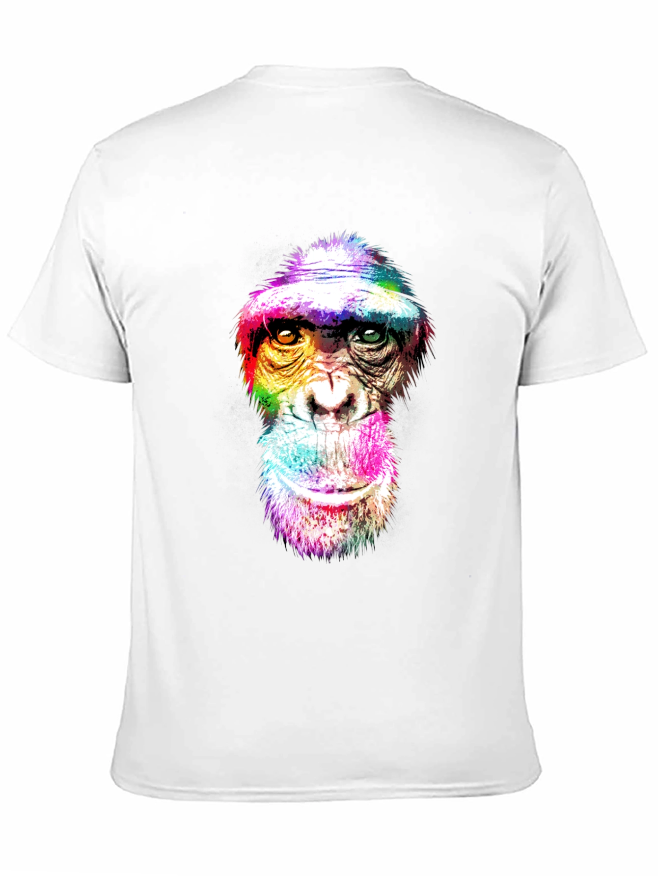 Black Rainbow Monkey Graphic Tee - Unique Animal Print Shirt view 11