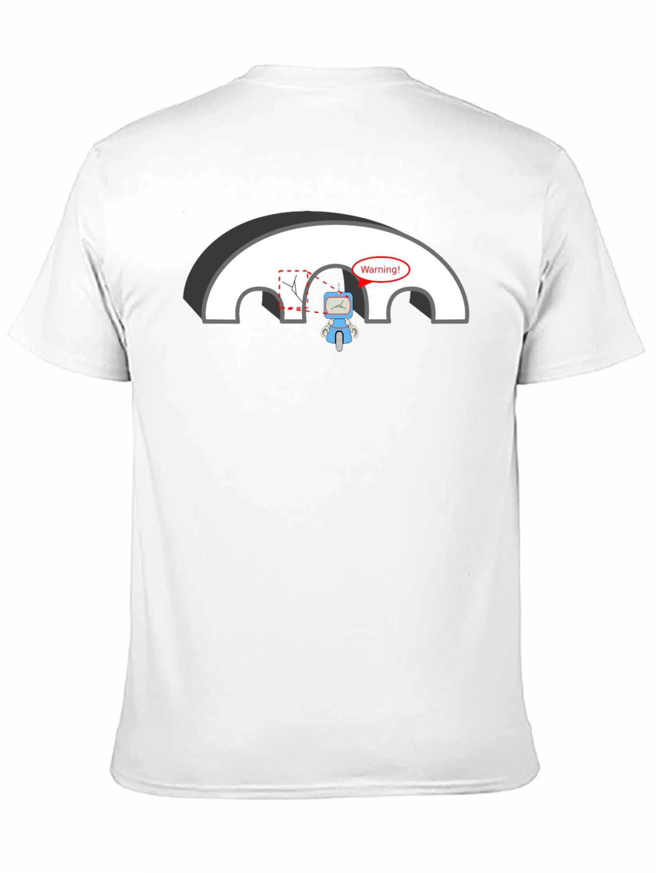 Black Robot Warning T-Shirt - Circuit Humor view 11