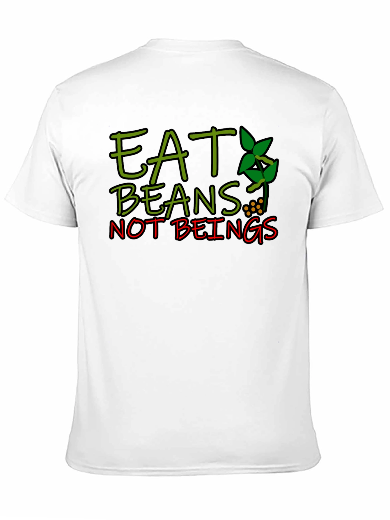 Black Eat Beans Not Beings Graphic T-Shirt view 11