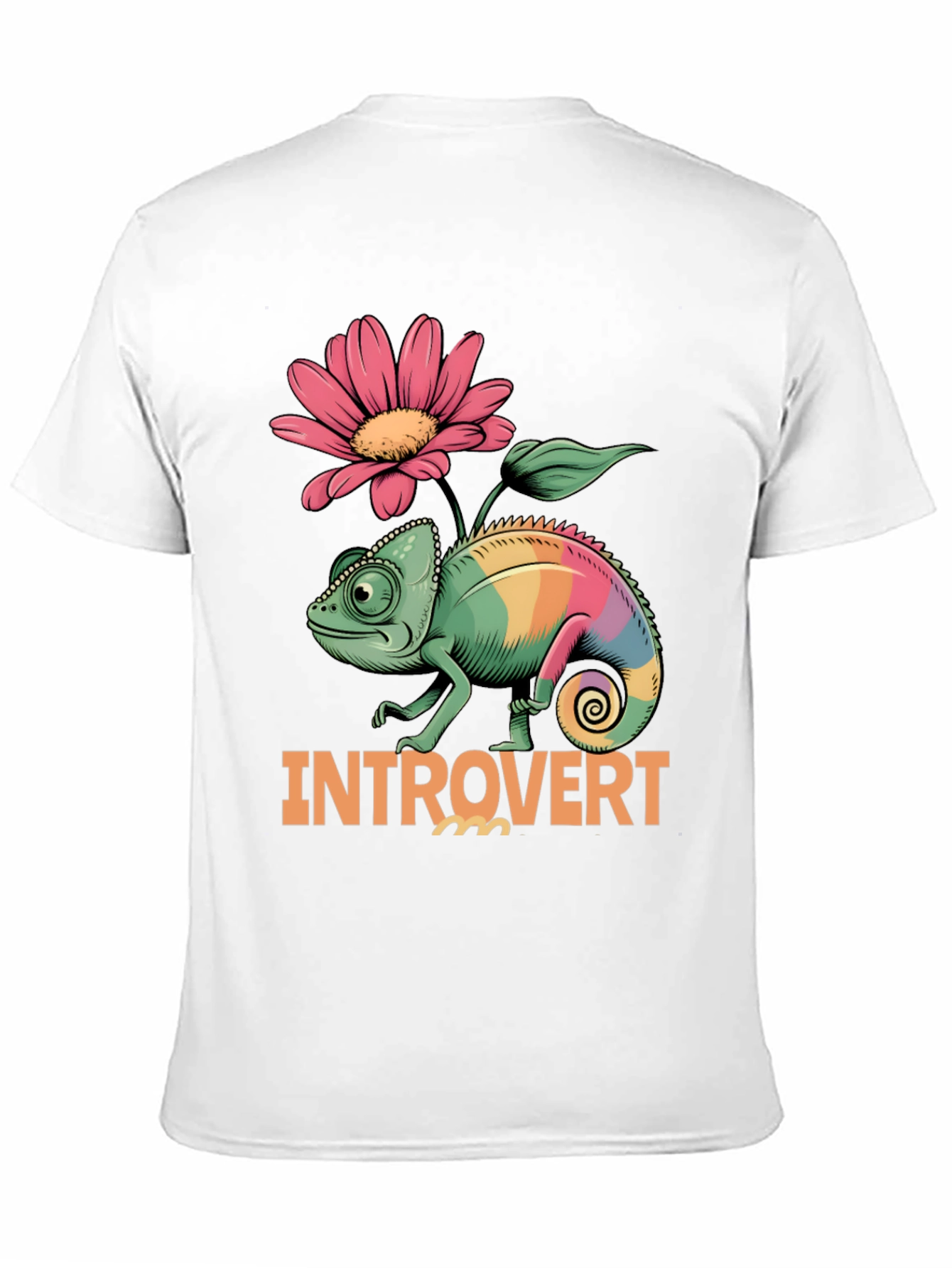 Black Introvert Chameleon Graphic Tee view 11