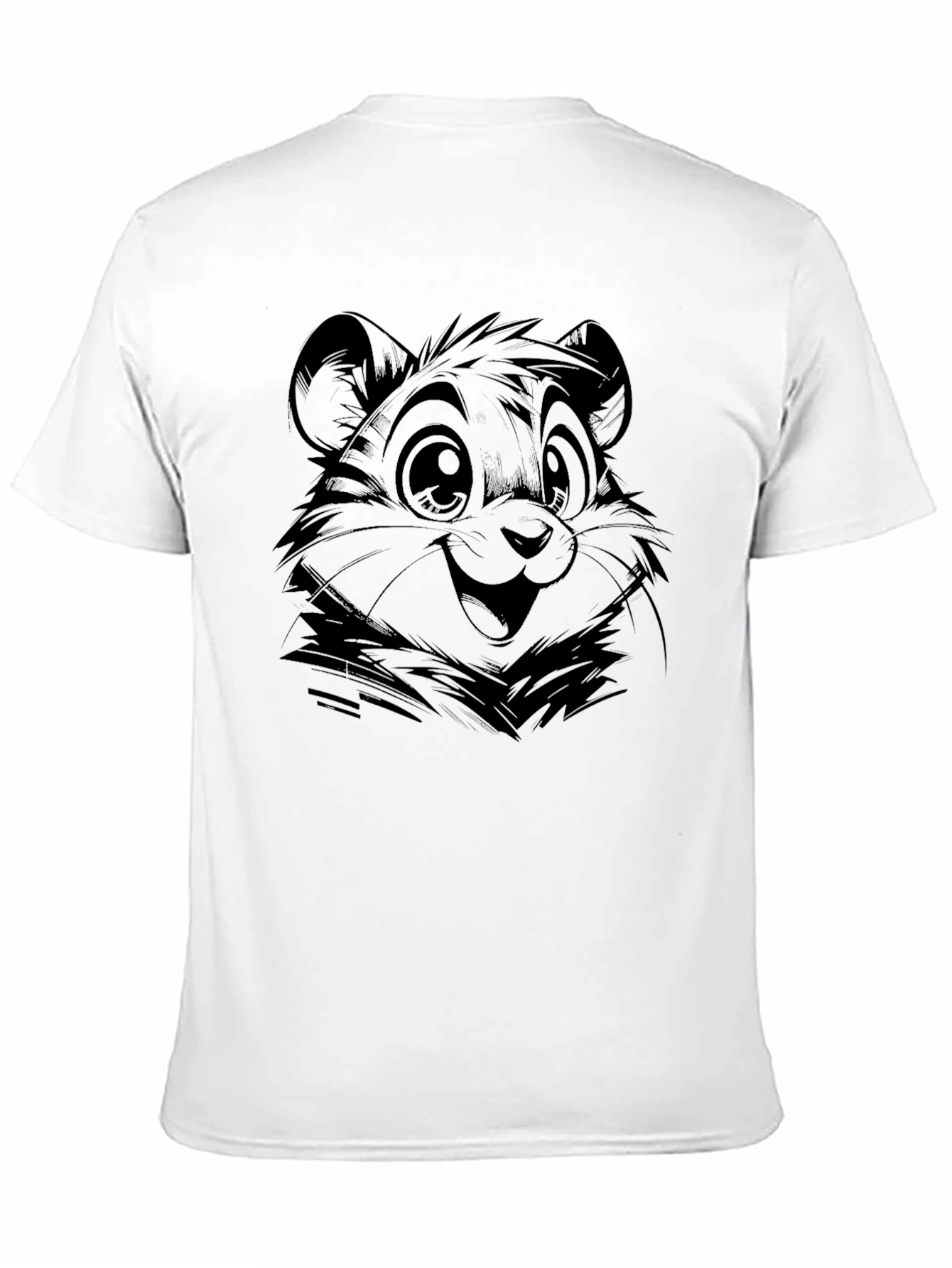 Black Cute Bear Graphic Tee - Black Cotton Comfort view 11