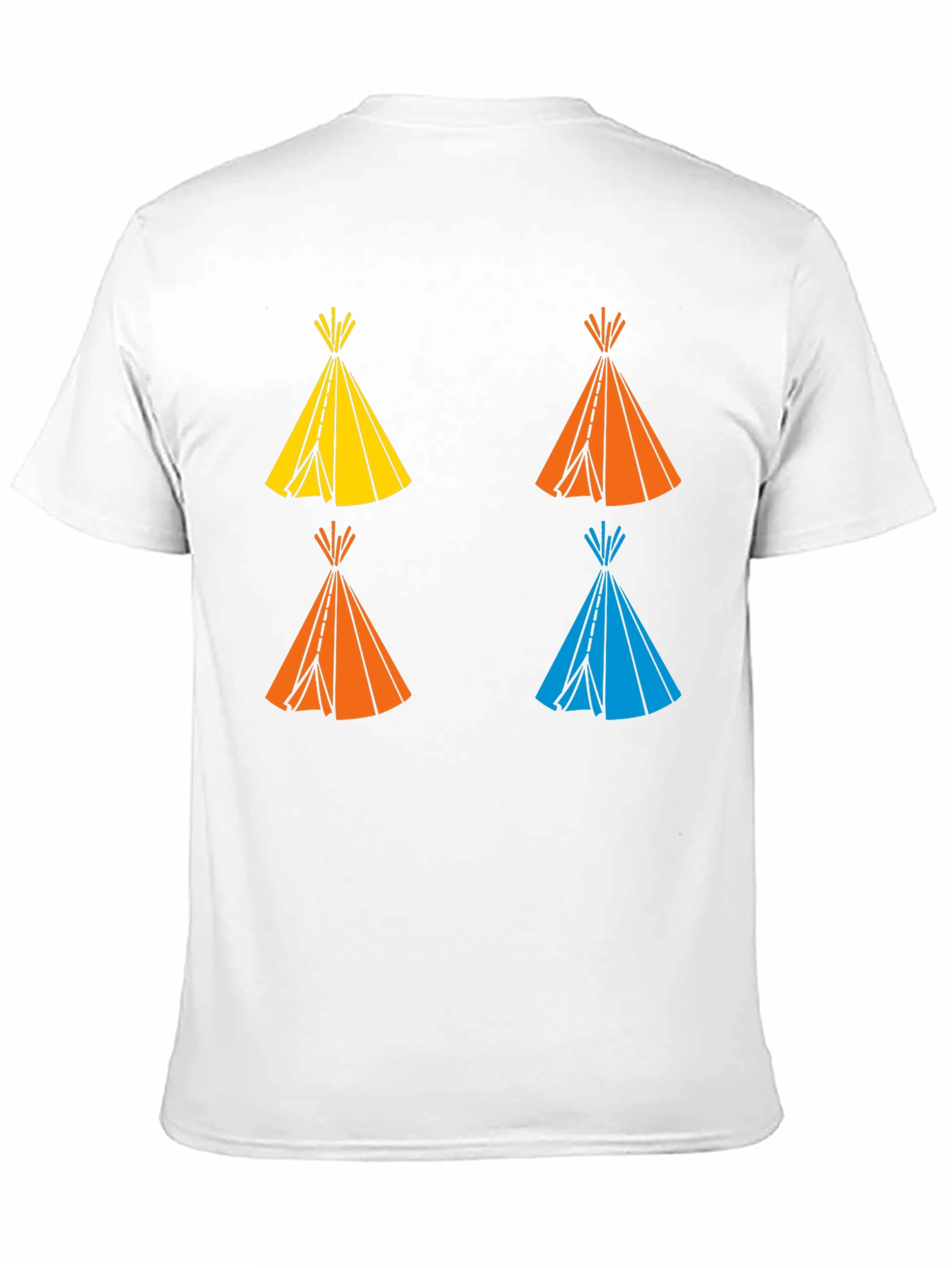 Black Graphic Tee: Colorful Teepee Design - Modern Fit view 11