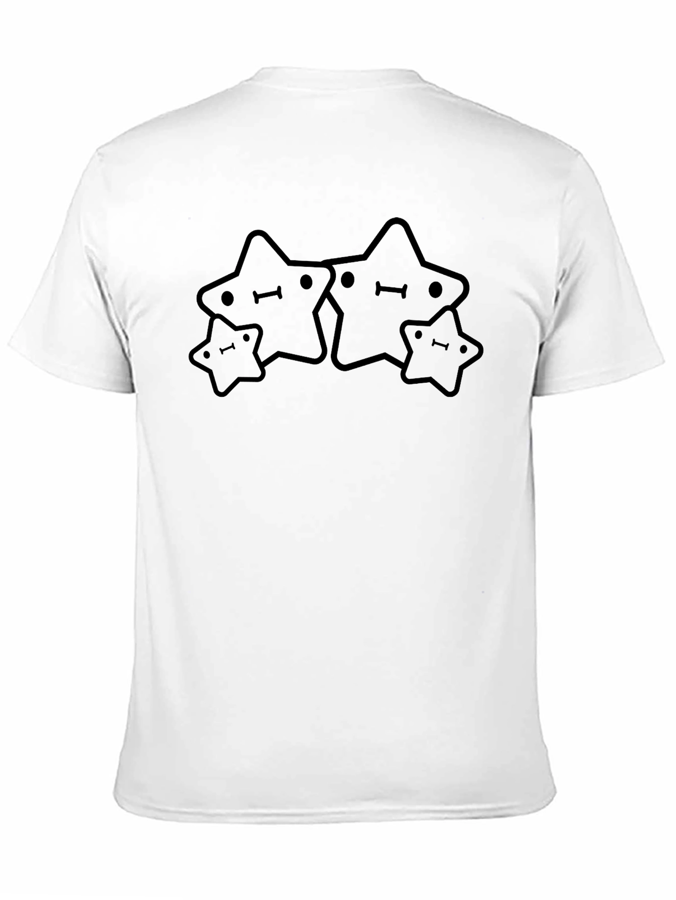 Black Cute Starry Crew Neck Tee - Soft Black view 11
