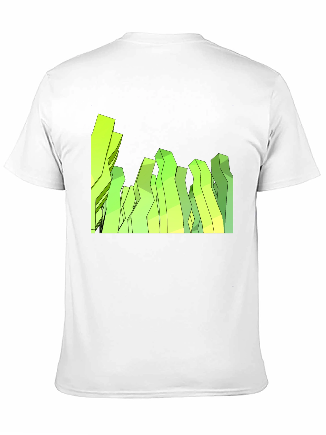 Black Abstract Geometric Peaks Black Tee view 11