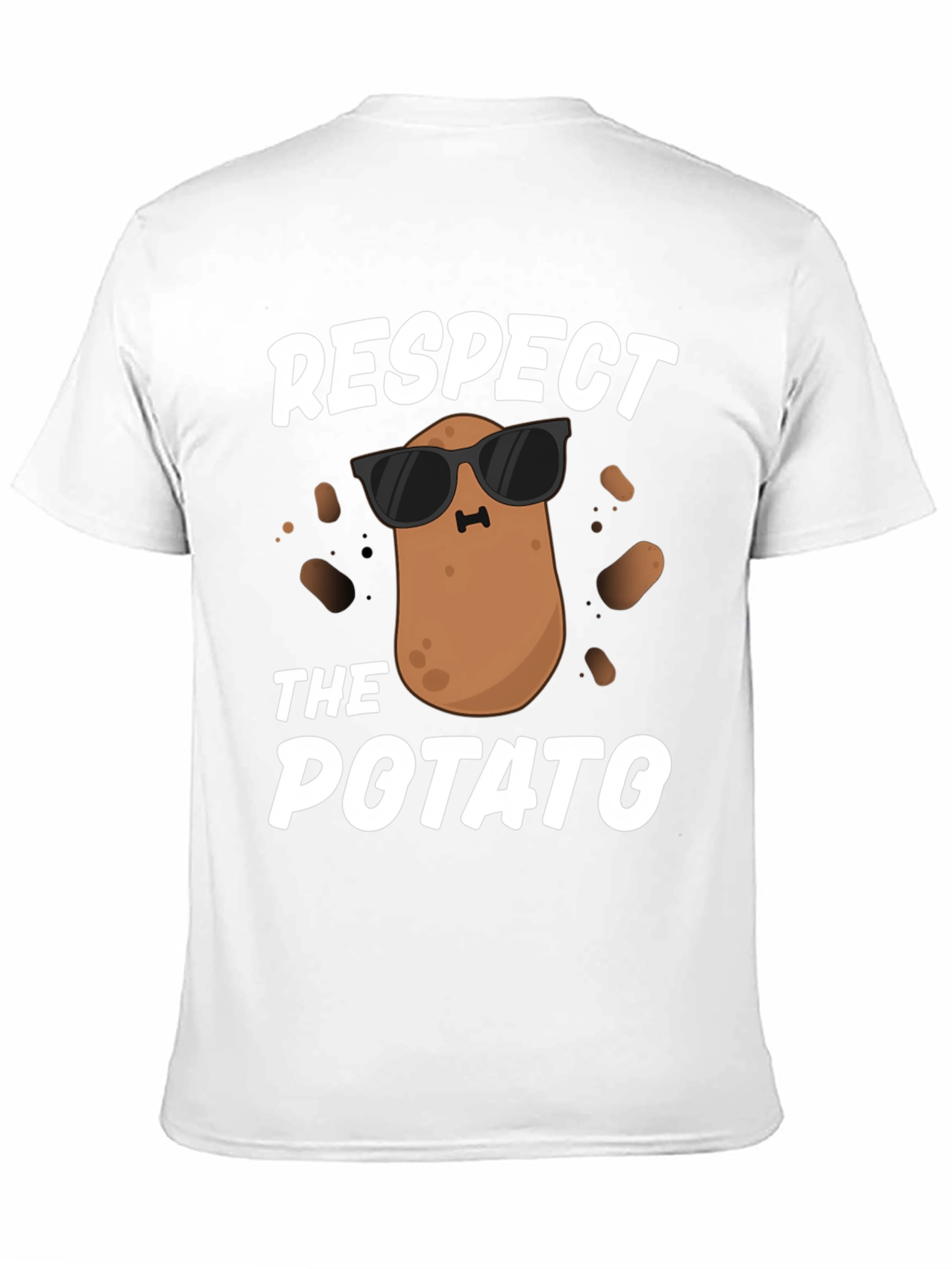 Black Respect the Potato T-Shirt - Funny Cartoon Graphic Tee view 11