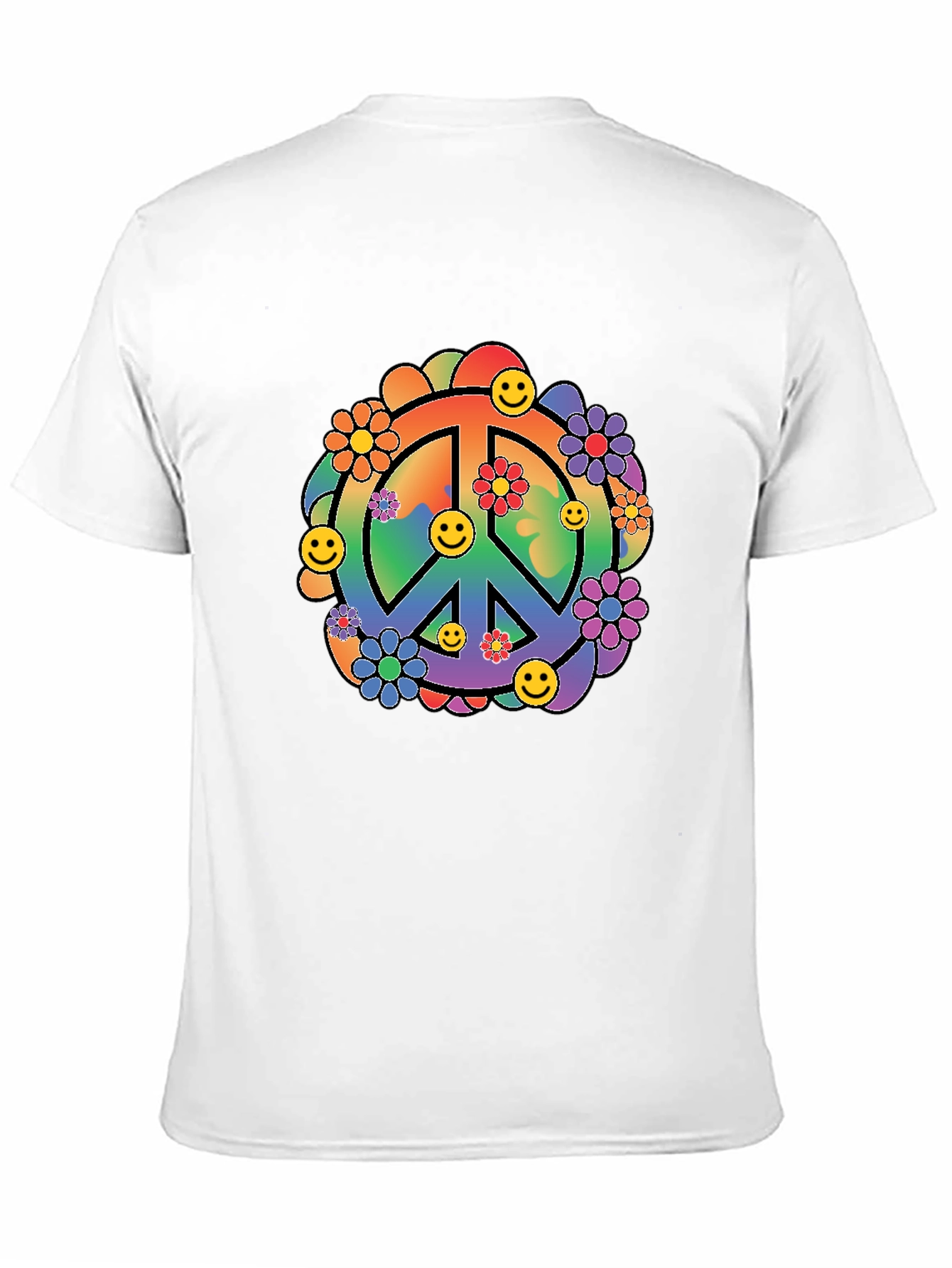 Black Retro Peace Sign Graphic Tee view 11