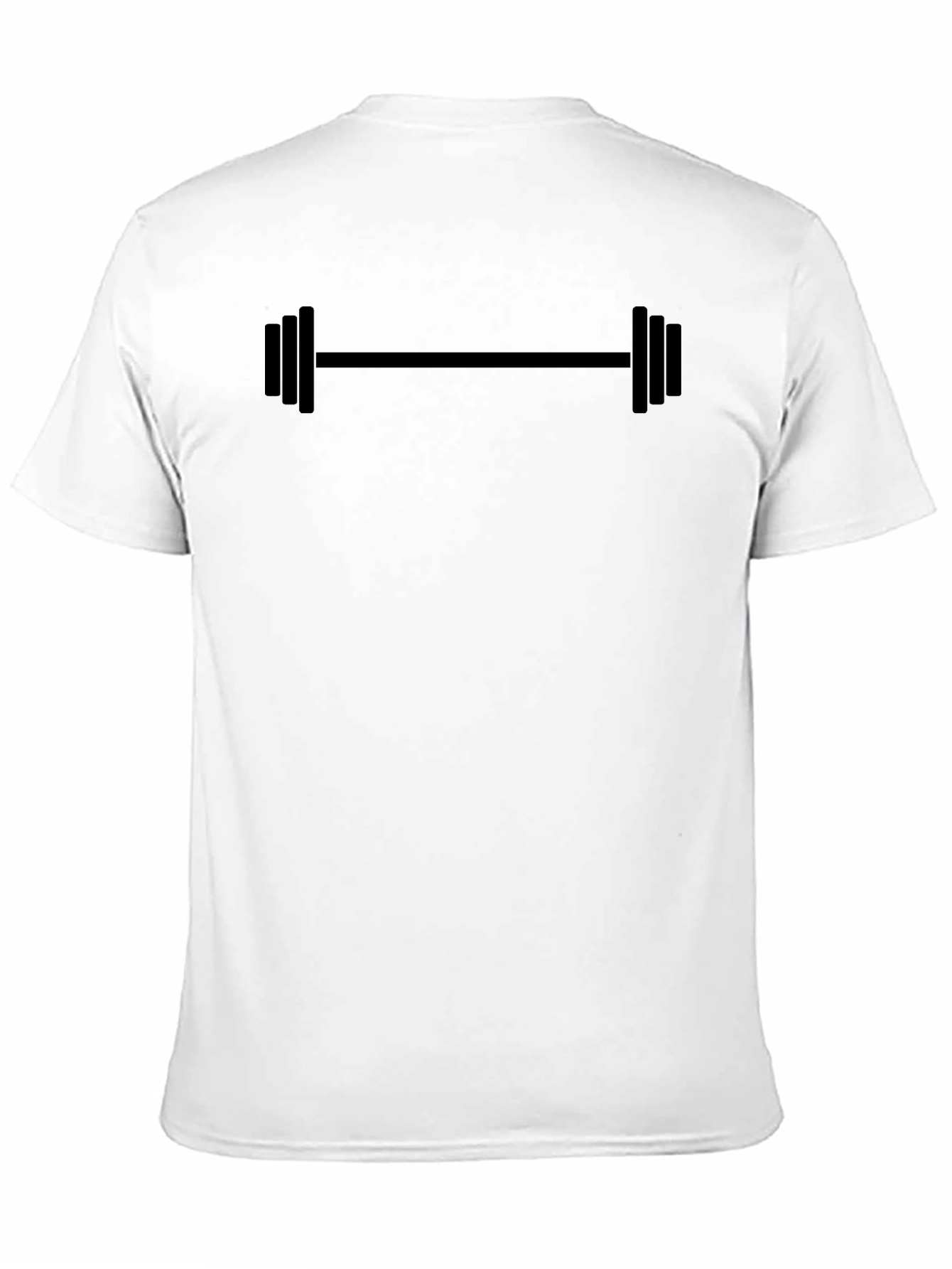 Black Men's Black Barbell Graphic Tee - Gym & Fitness view 11