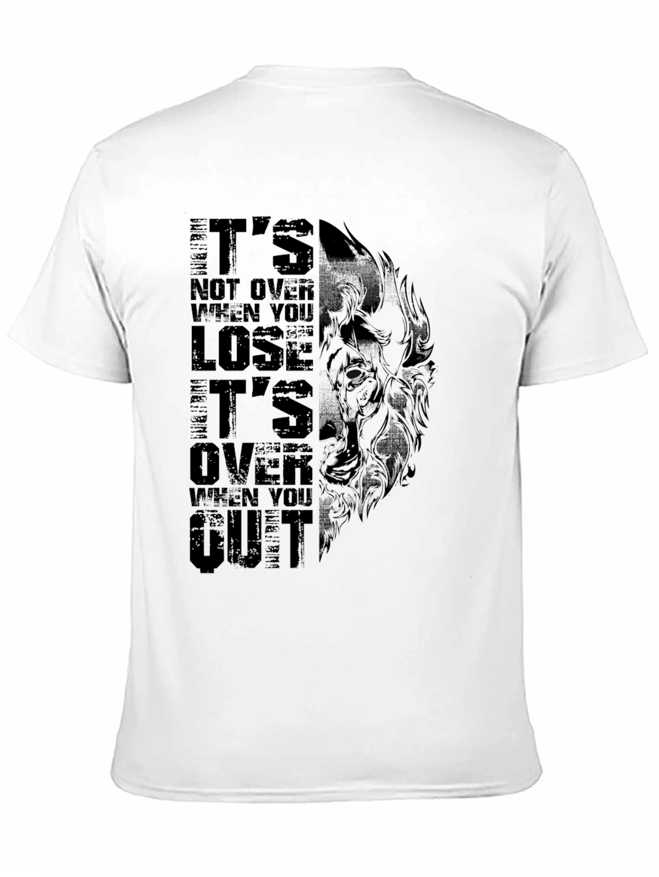 Black Motivational Wolf Graphic Black T-Shirt view 11