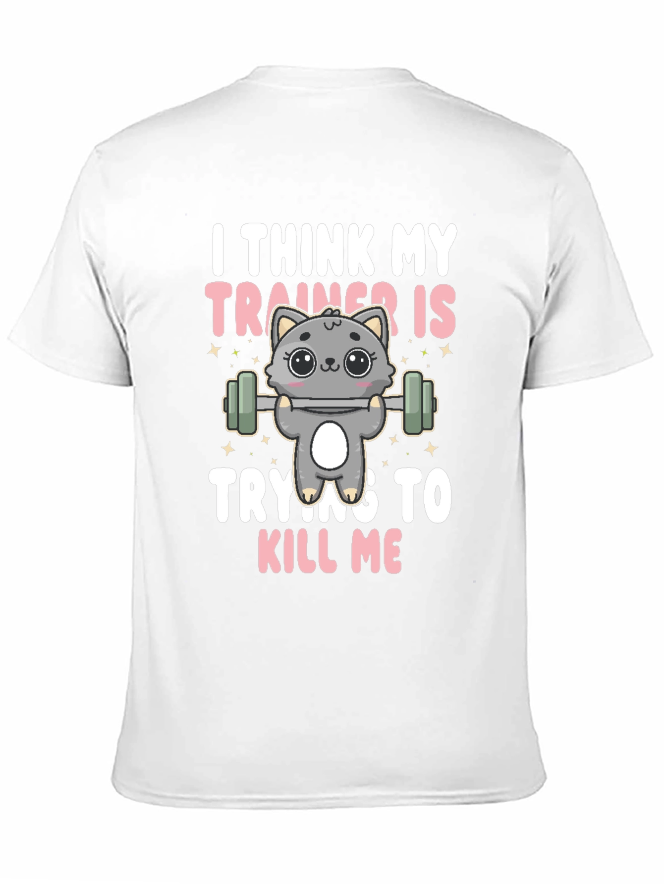 Black Funny Cat Trainer T-Shirt view 11
