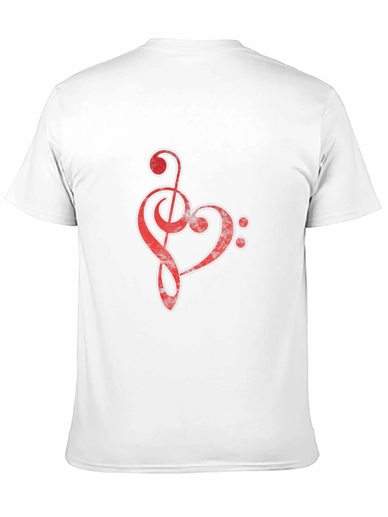 Black Red Music Heart Graphic Black T-Shirt view 11