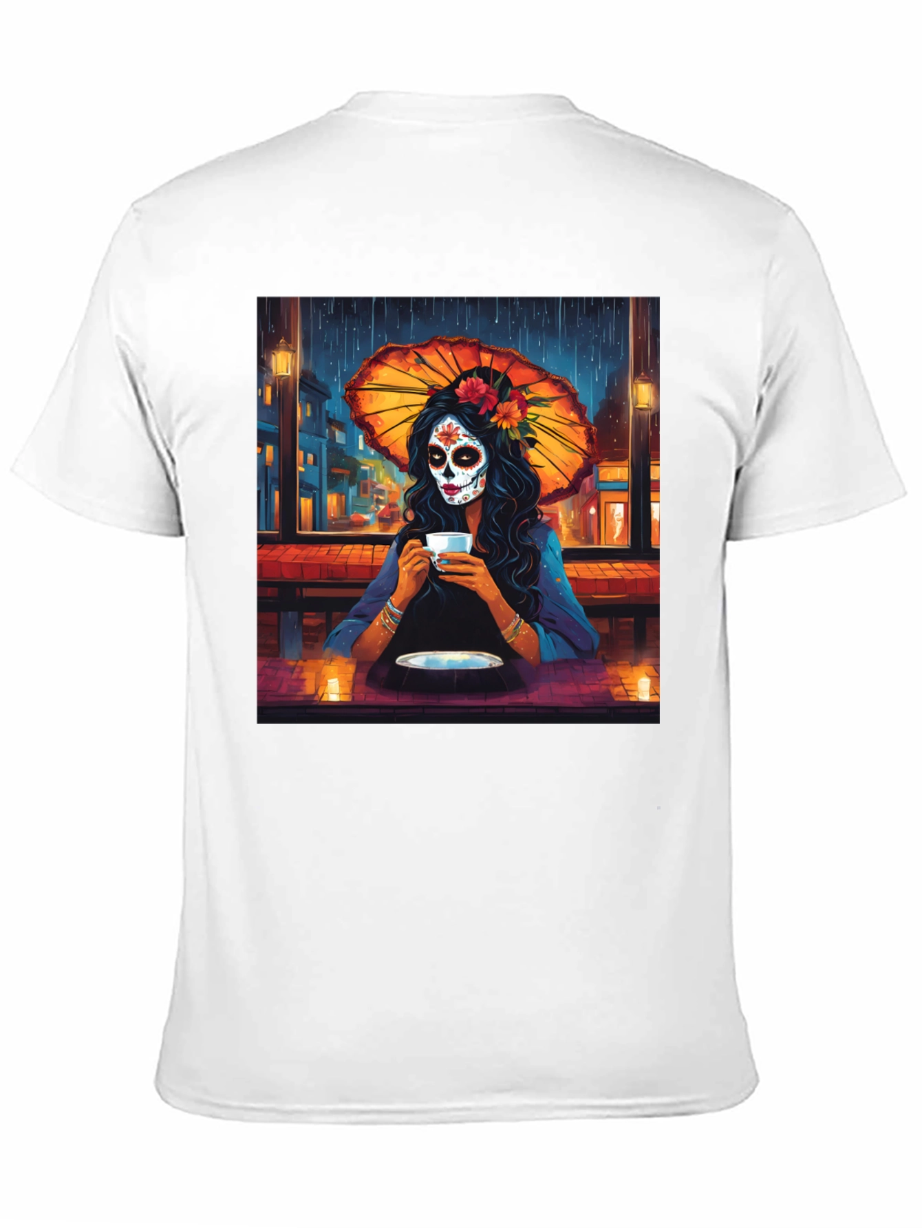 Black Sugar Skull Girl T-Shirt - Day of the Dead Art Tee view 11