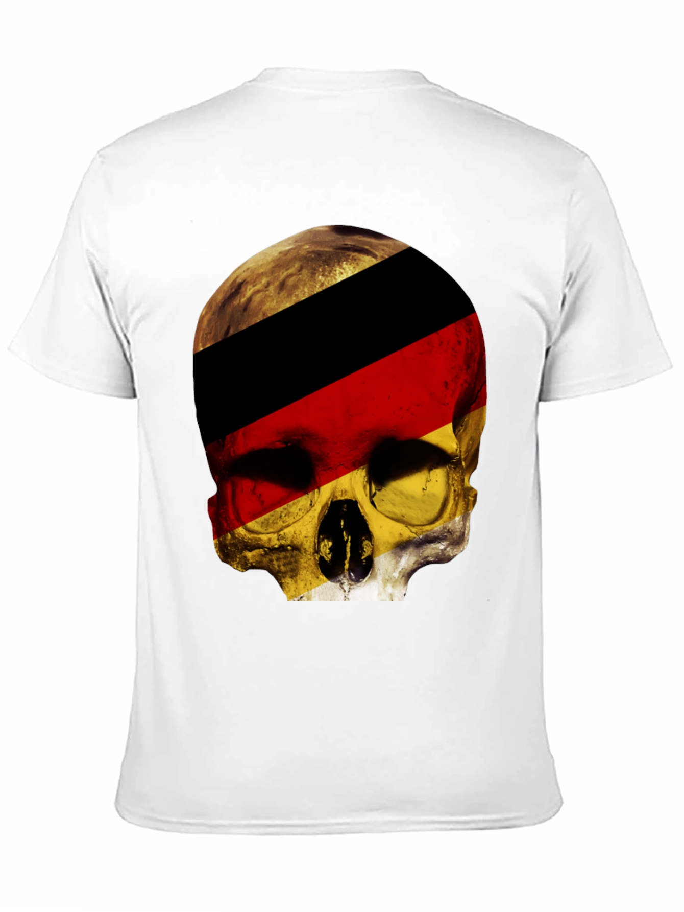 Black German Flag Skull Graphic T-Shirt - Black view 11