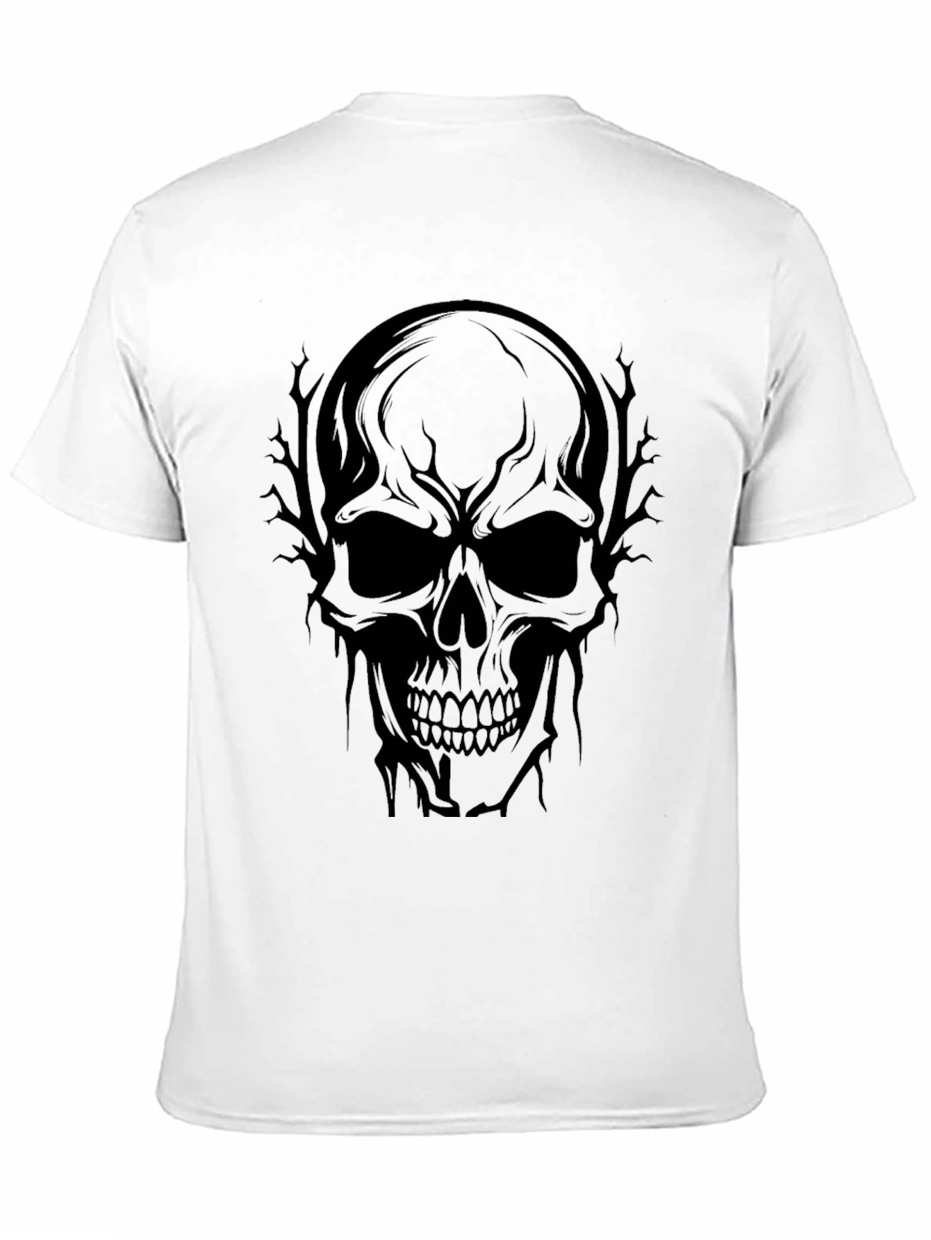 Black Skull Graphic Tee - Men's Black T-Shirt view 11