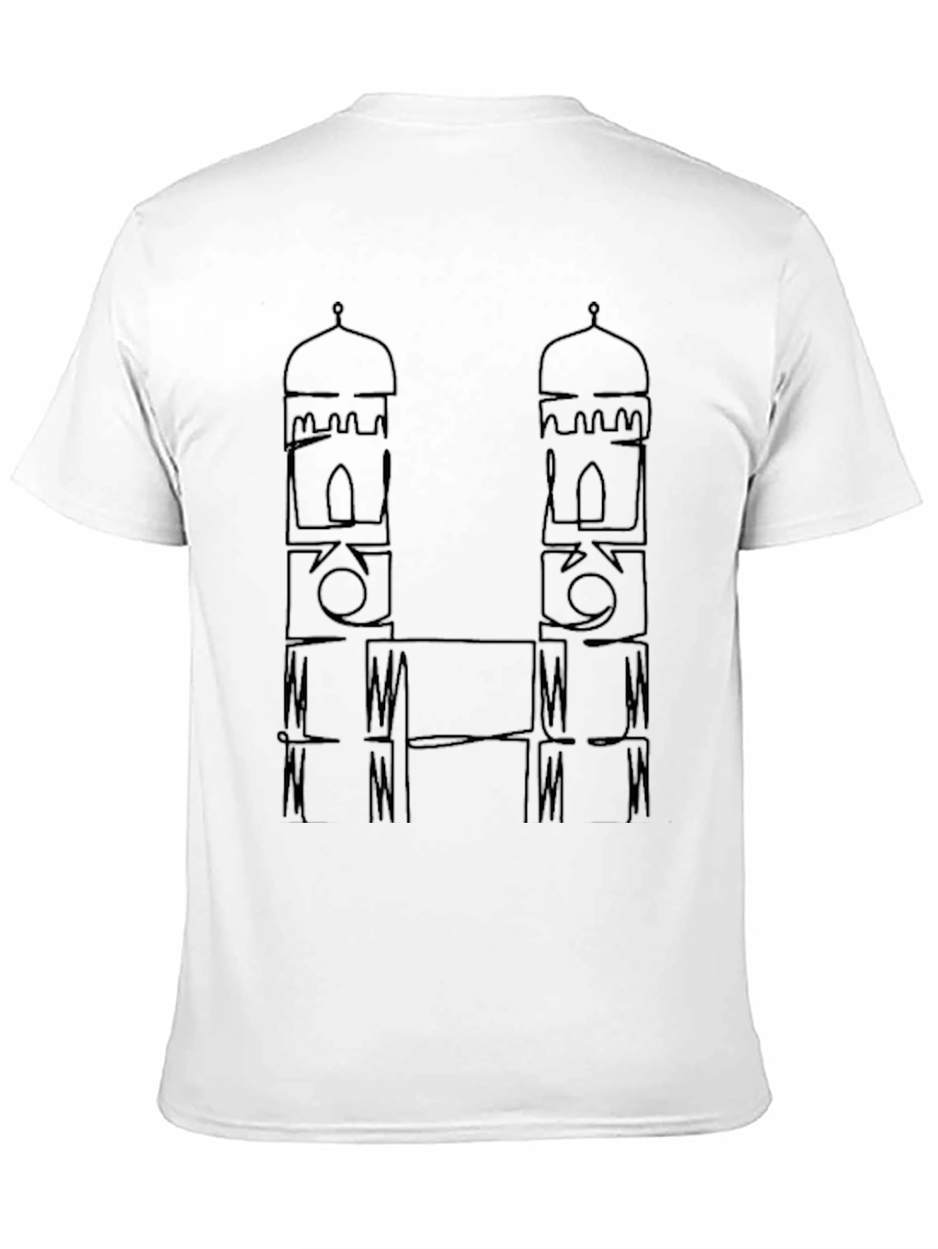 Black Minimalist Mosque Graphic Tee - Black view 11