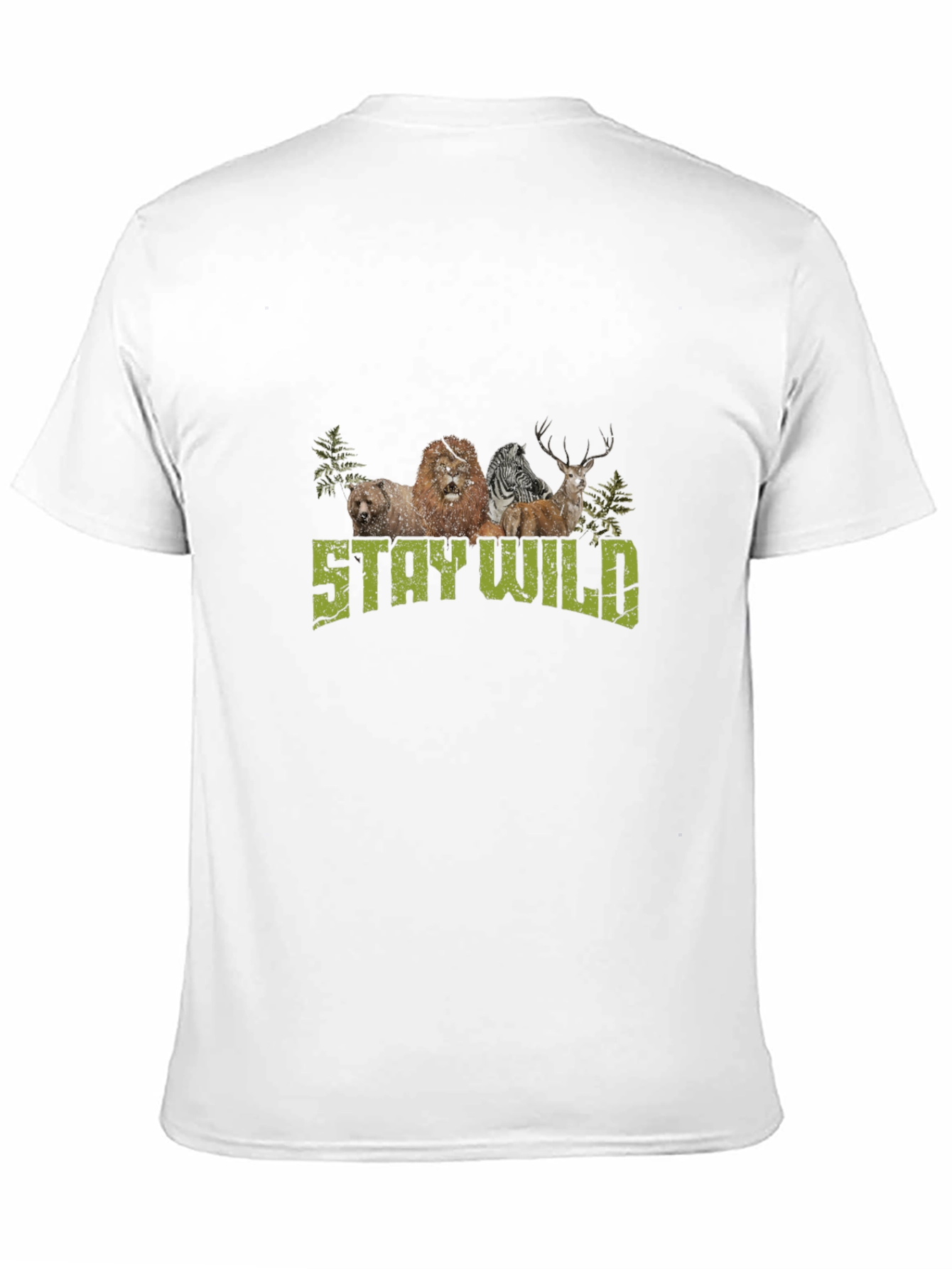 Black Stay Wild Graphic Print Crew Neck T-Shirt view 11