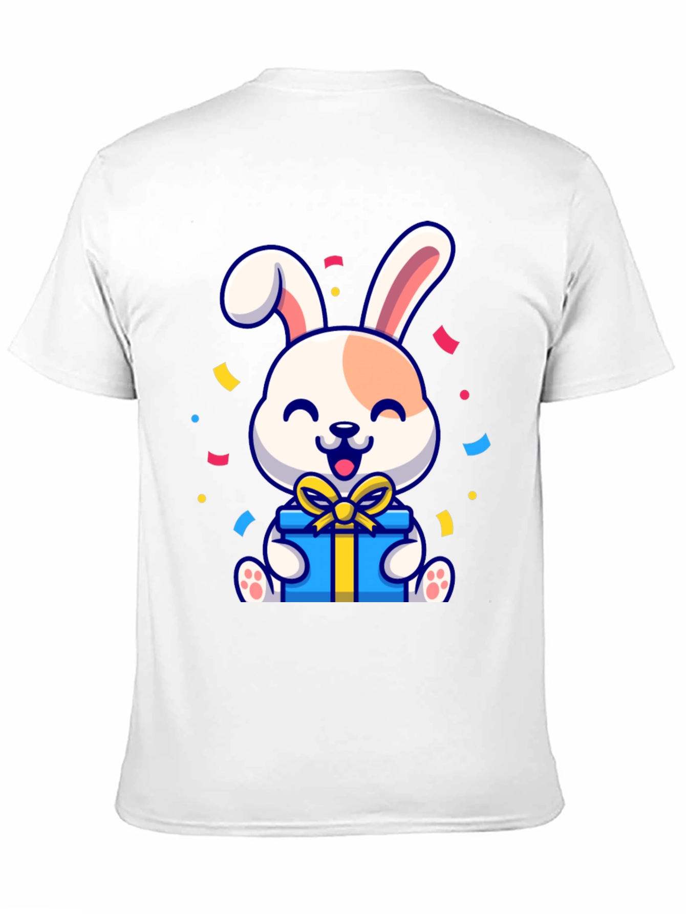 Black Cute Bunny Holding Gift T-Shirt view 11