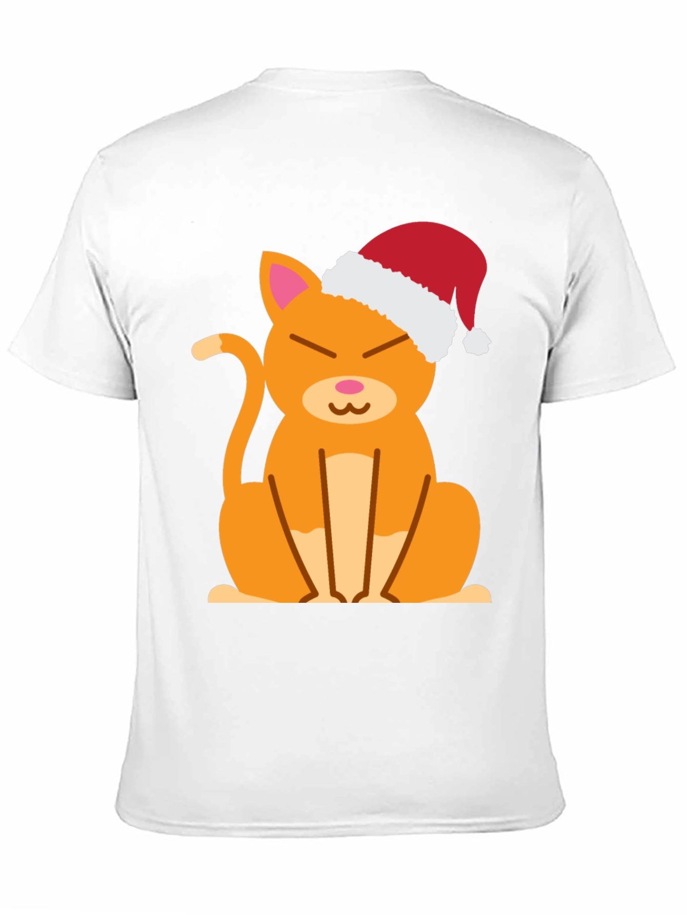 Black Festive Cat Tee - Santa Hat Cute Kitten Shirt view 11