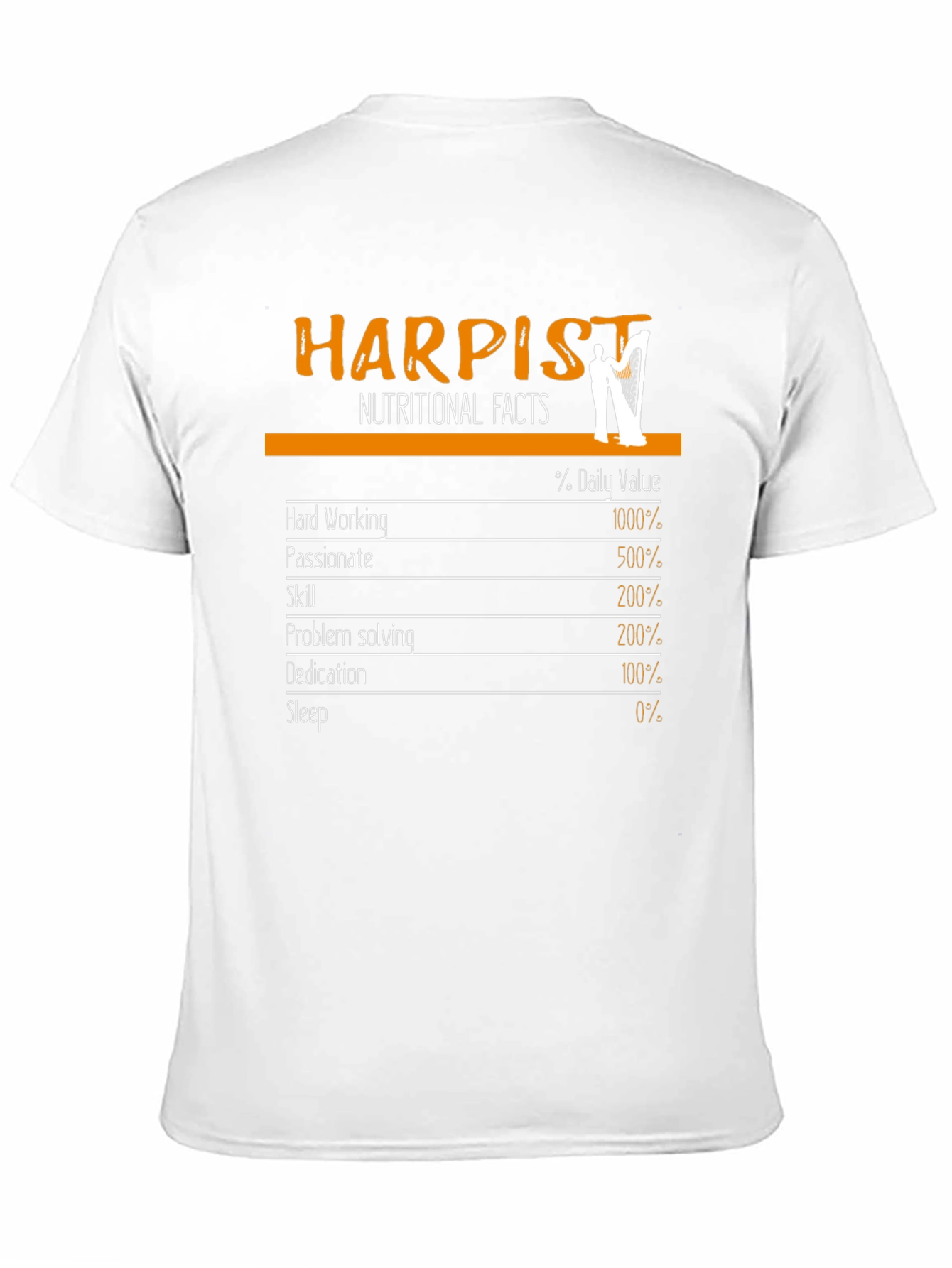 Black Harpist Nutritional Facts Graphic Tee view 11
