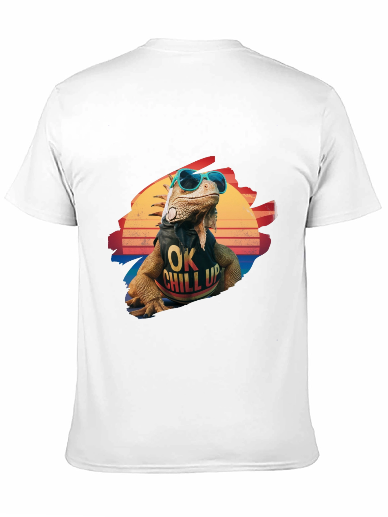 Black Cool Iguana Graphic T-Shirt - "OK Chill Up" view 11