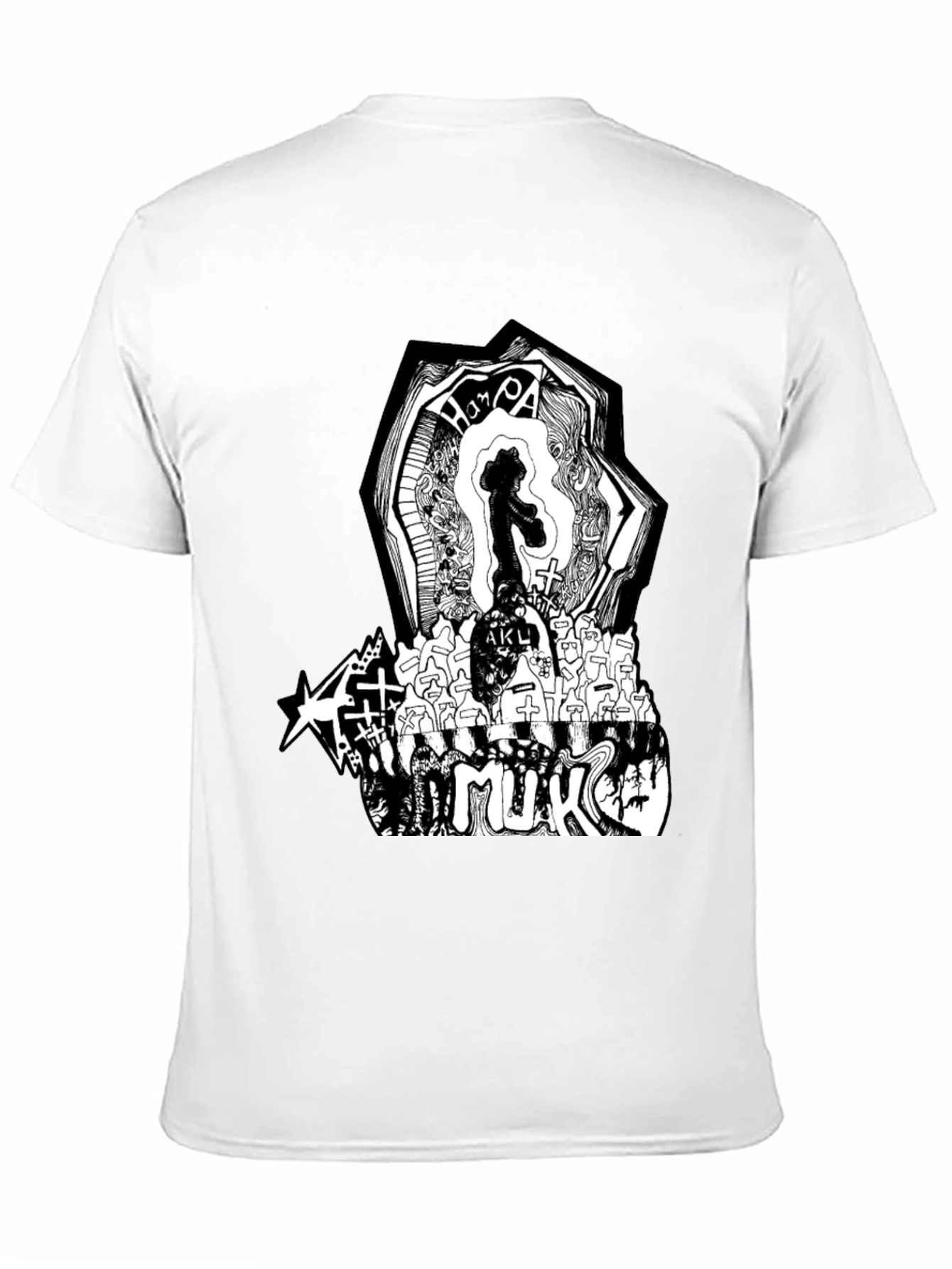 Black Graphic Print Black T-Shirt view 11