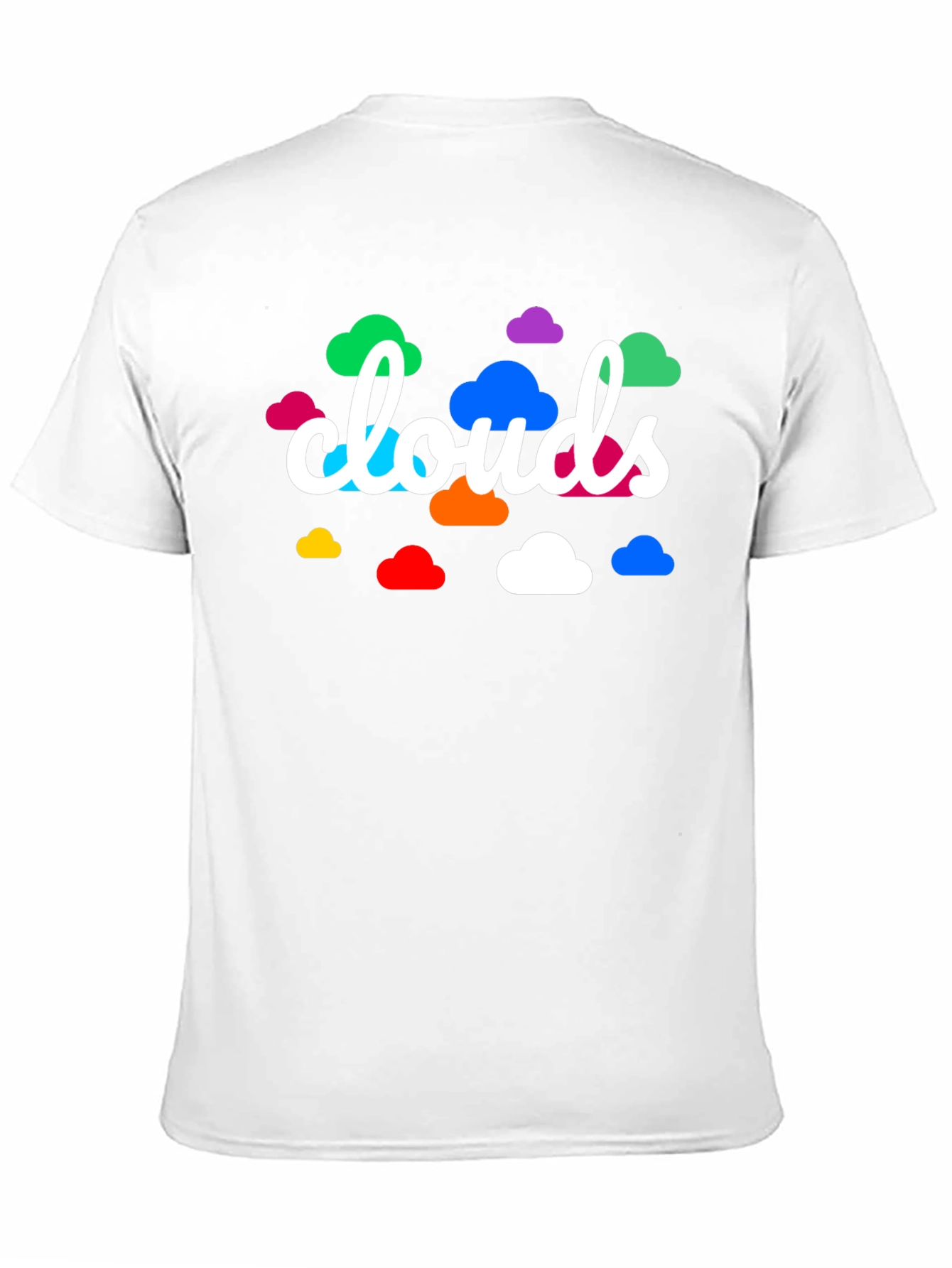 Black Colorful Clouds Graphic Print Black T-Shirt view 11