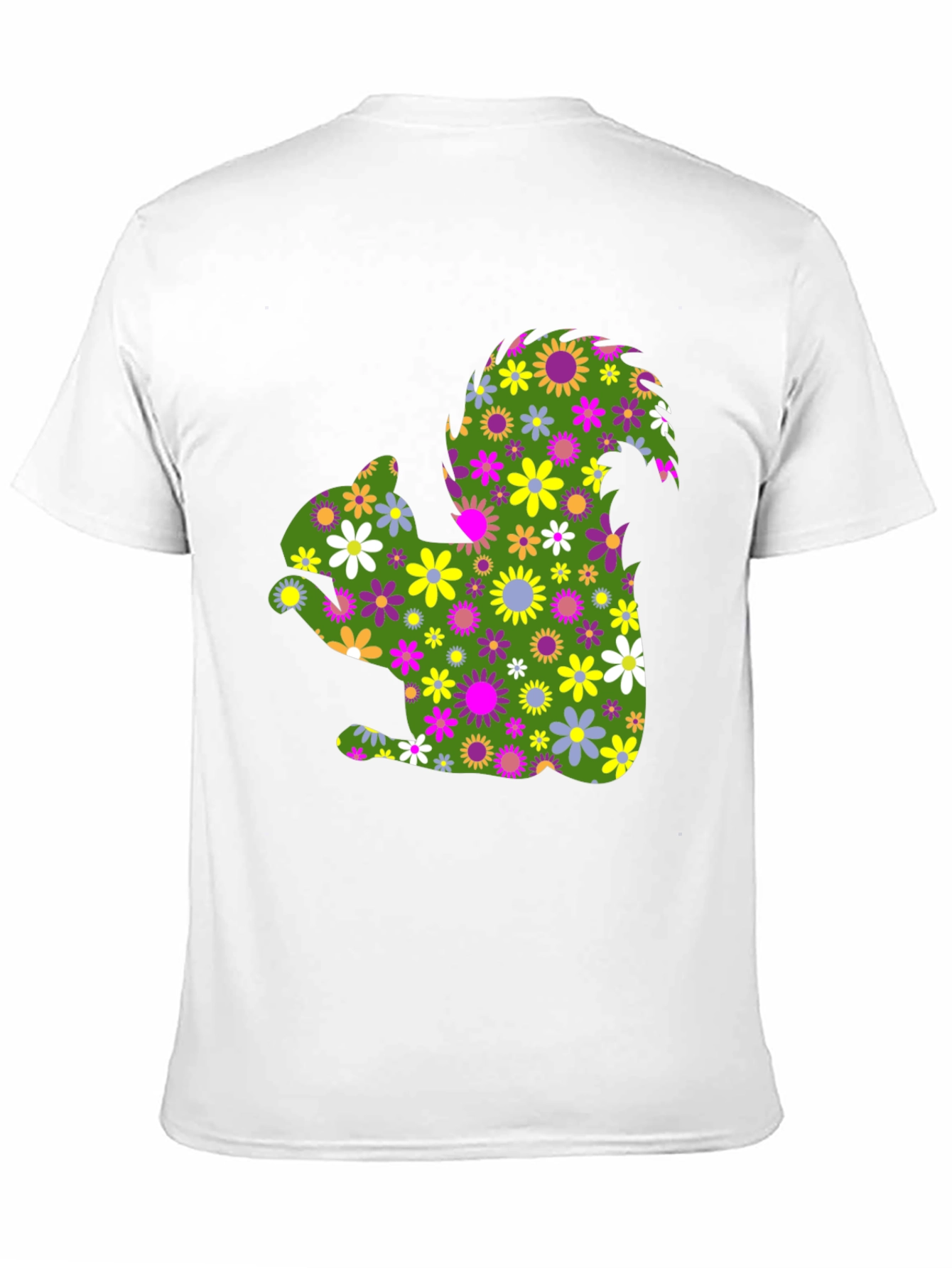 Black Floral Squirrel Graphic Tee - Unique Nature Shirt view 11