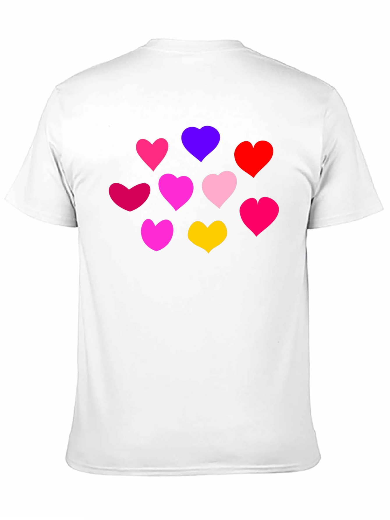 Black Heartful Tee: Colorful Hearts on Black Shirt view 11