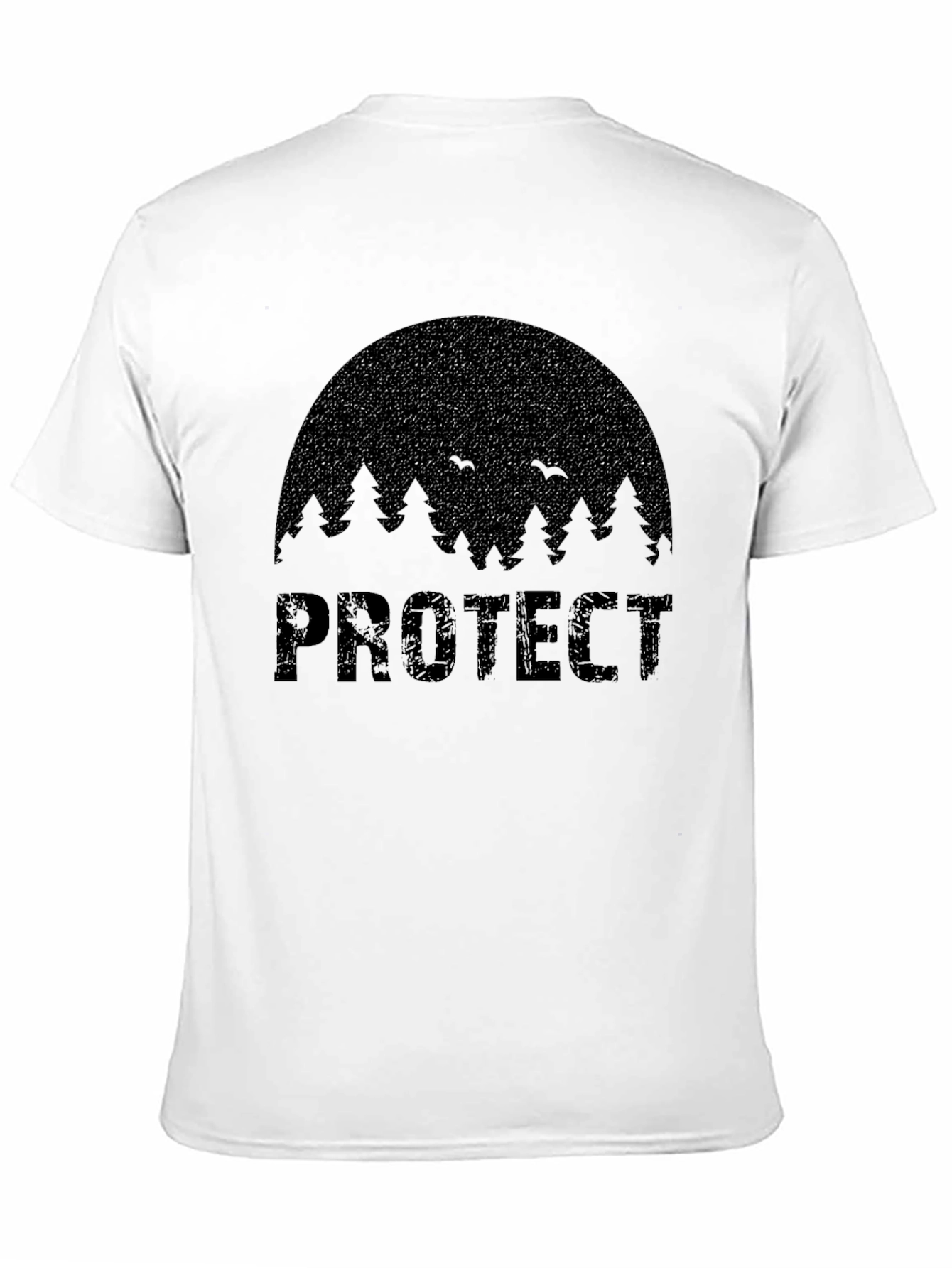 Black Protect Nature Black Graphic T-Shirt view 11