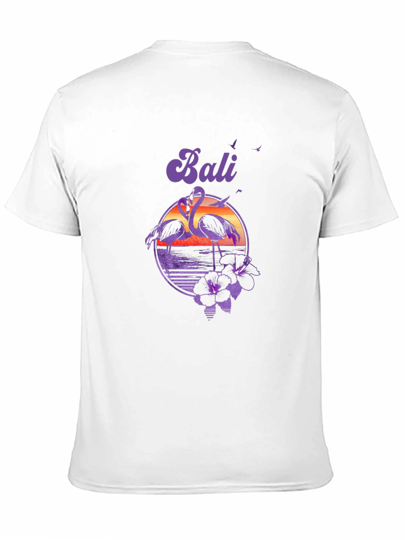 Black Bali Flamingo Sunset Graphic Tee - Tropical Island Style view 11