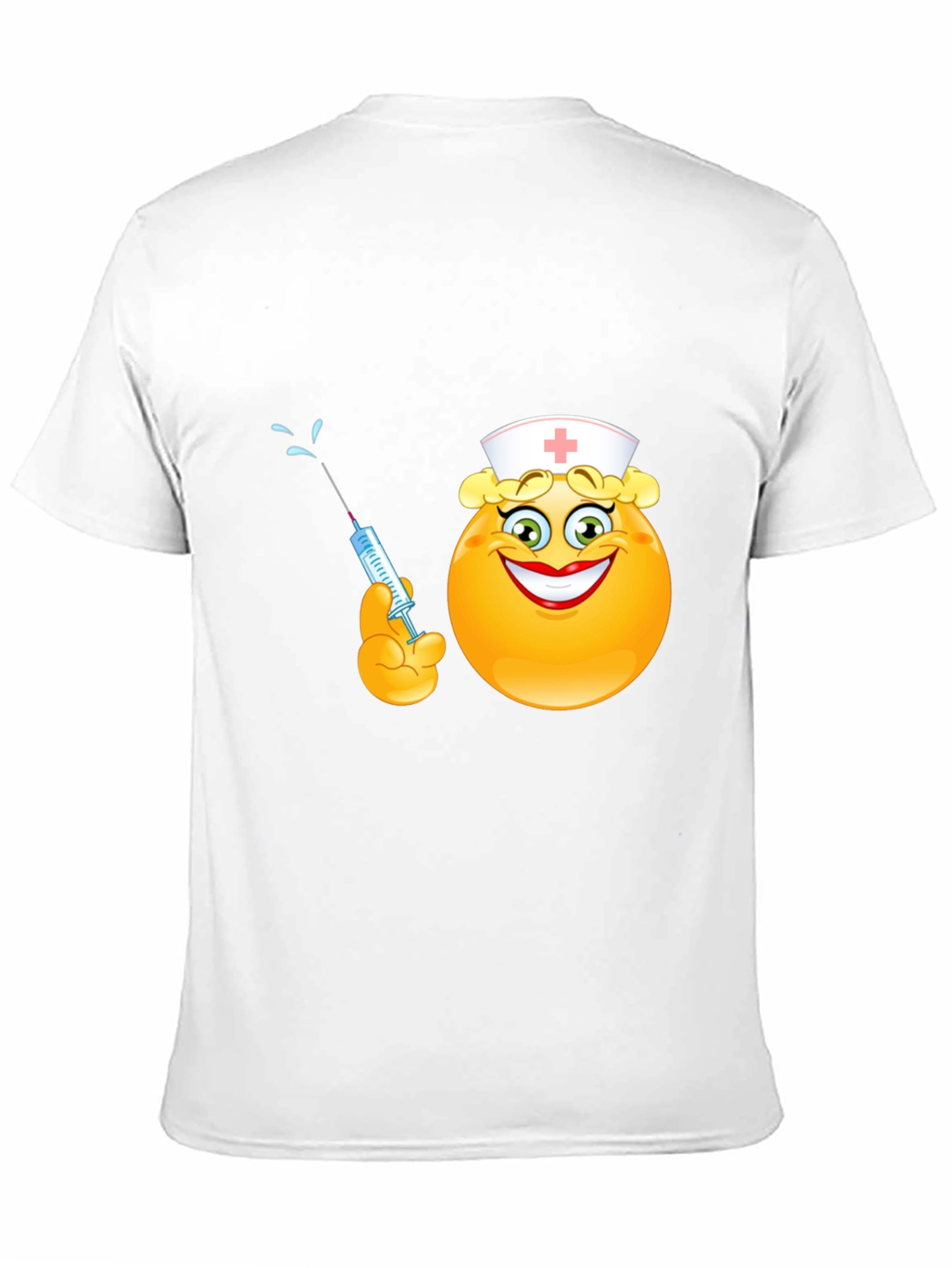 Black Funny Nurse Emoji T-Shirt - Black Cotton Tee view 11