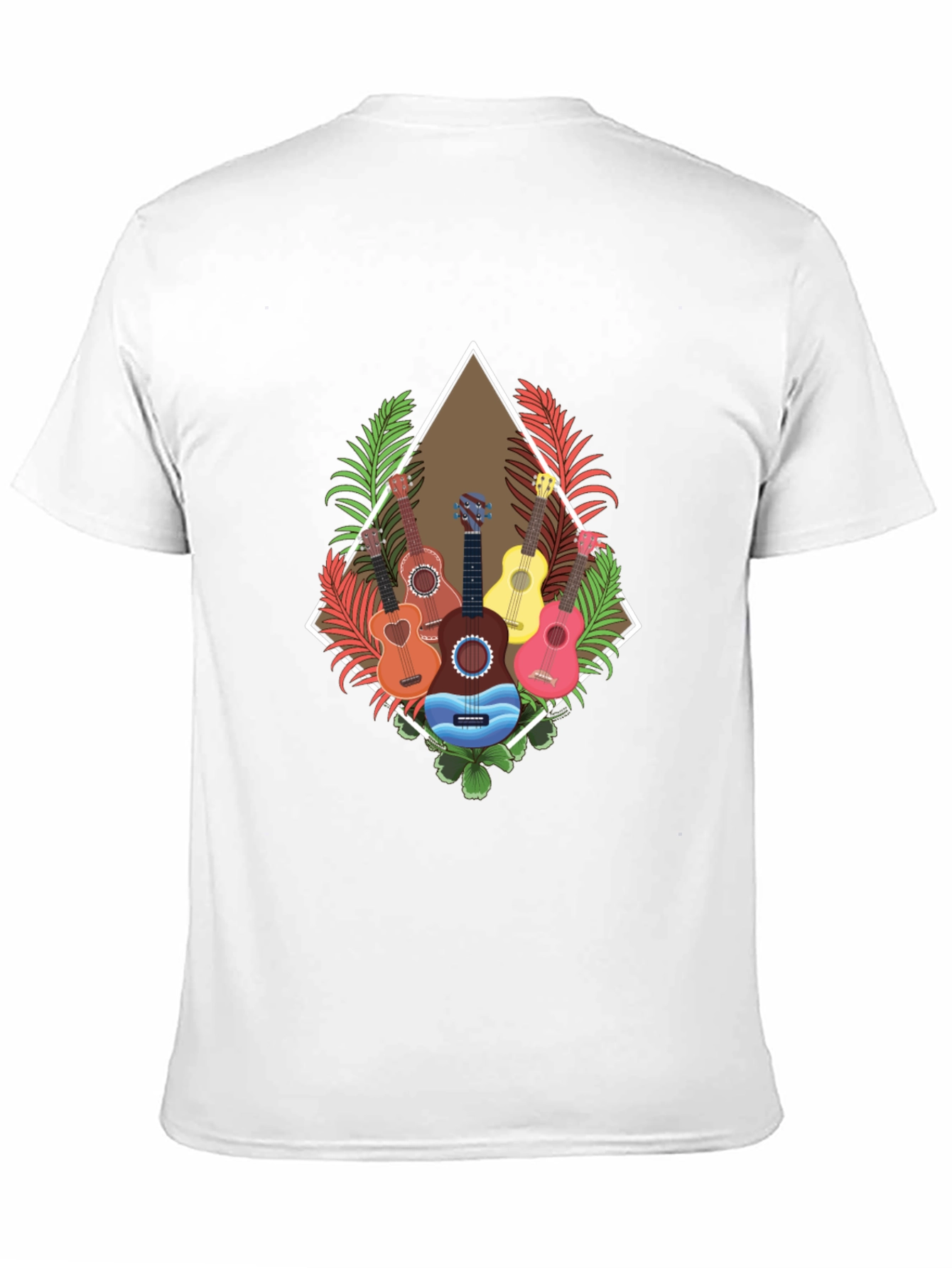 Black Tropical Guitar T-Shirt: Island Style view 11
