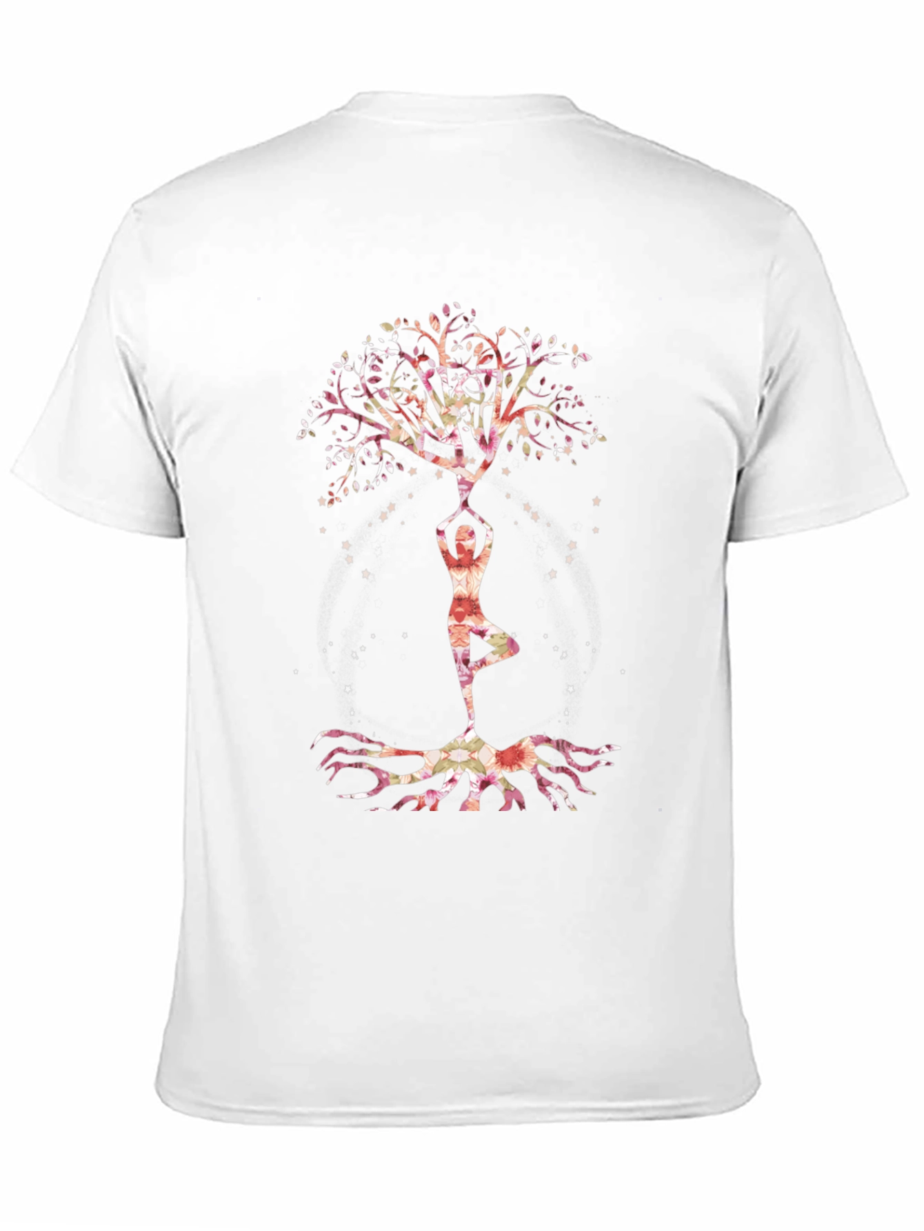 Black Yoga Tree of Life Graphic Tee - Black Cotton Blend view 11