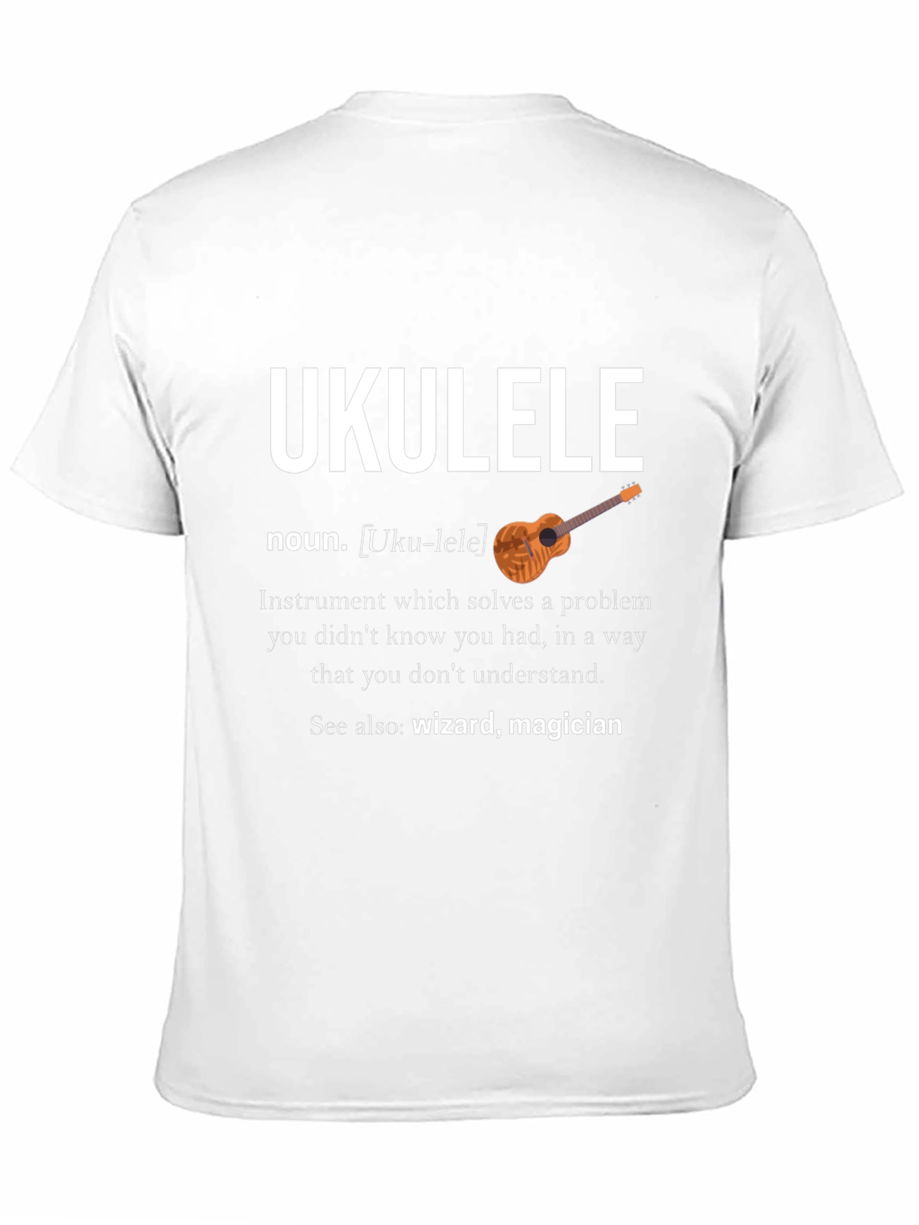 Black Ukulele Definition Graphic T-Shirt view 11