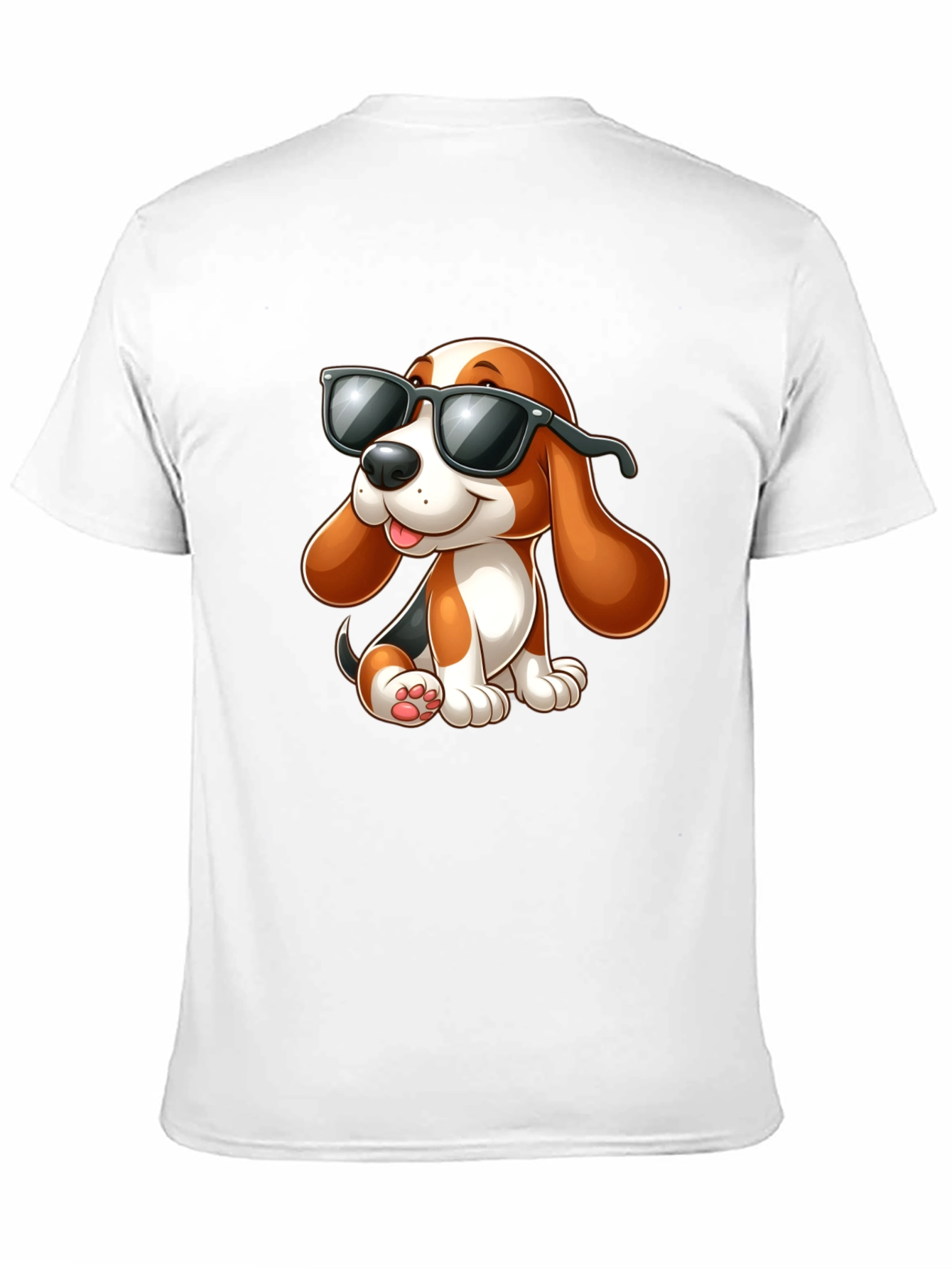 Black Cool Cartoon Dog Graphic T-Shirt view 11
