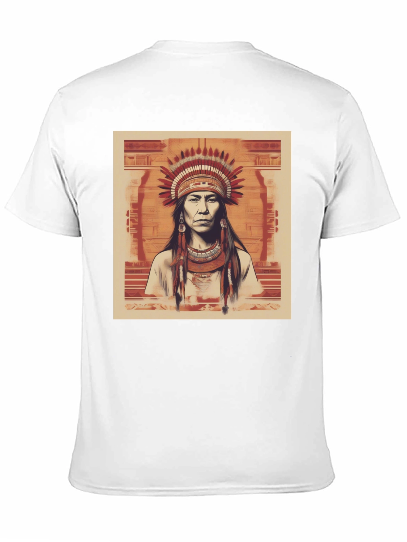 Black Native American Chief Graphic Tee - Black Cotton view 11