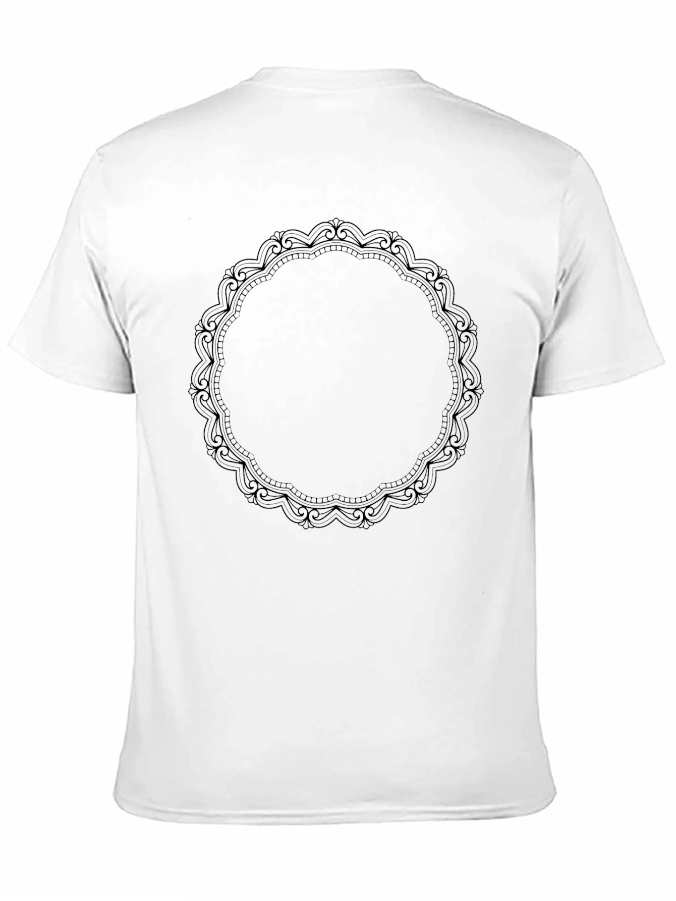 Black Men's Black T-Shirt with Ornamental Circle Design view 11