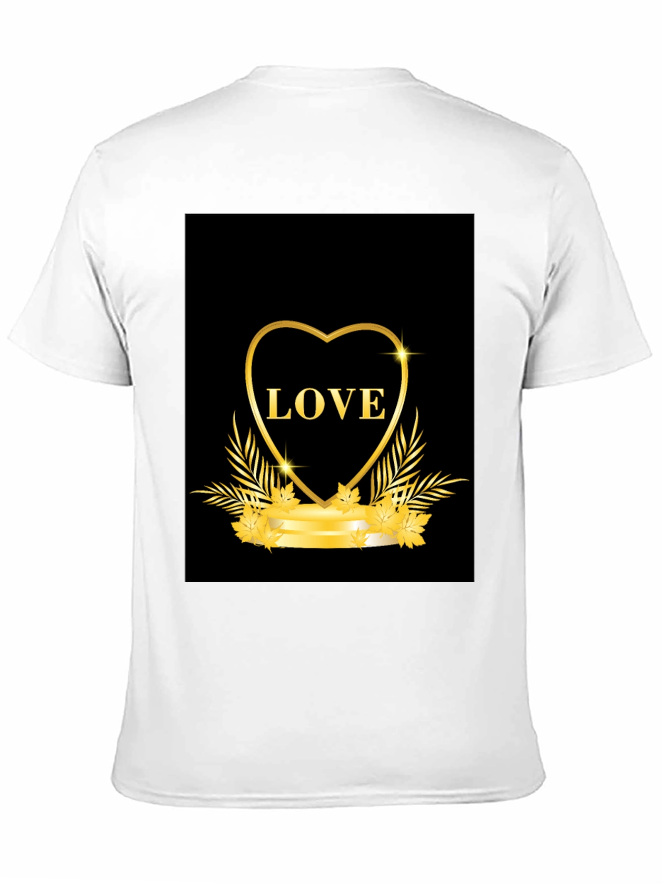 Black Love Heart Graphic Tee - Black Casual T-Shirt view 11