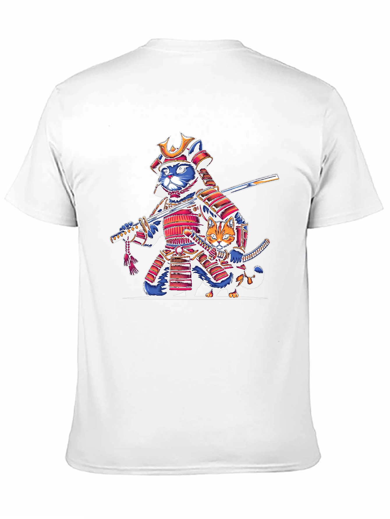 Black Samurai Cat T-Shirt: Feline Warrior Design view 11