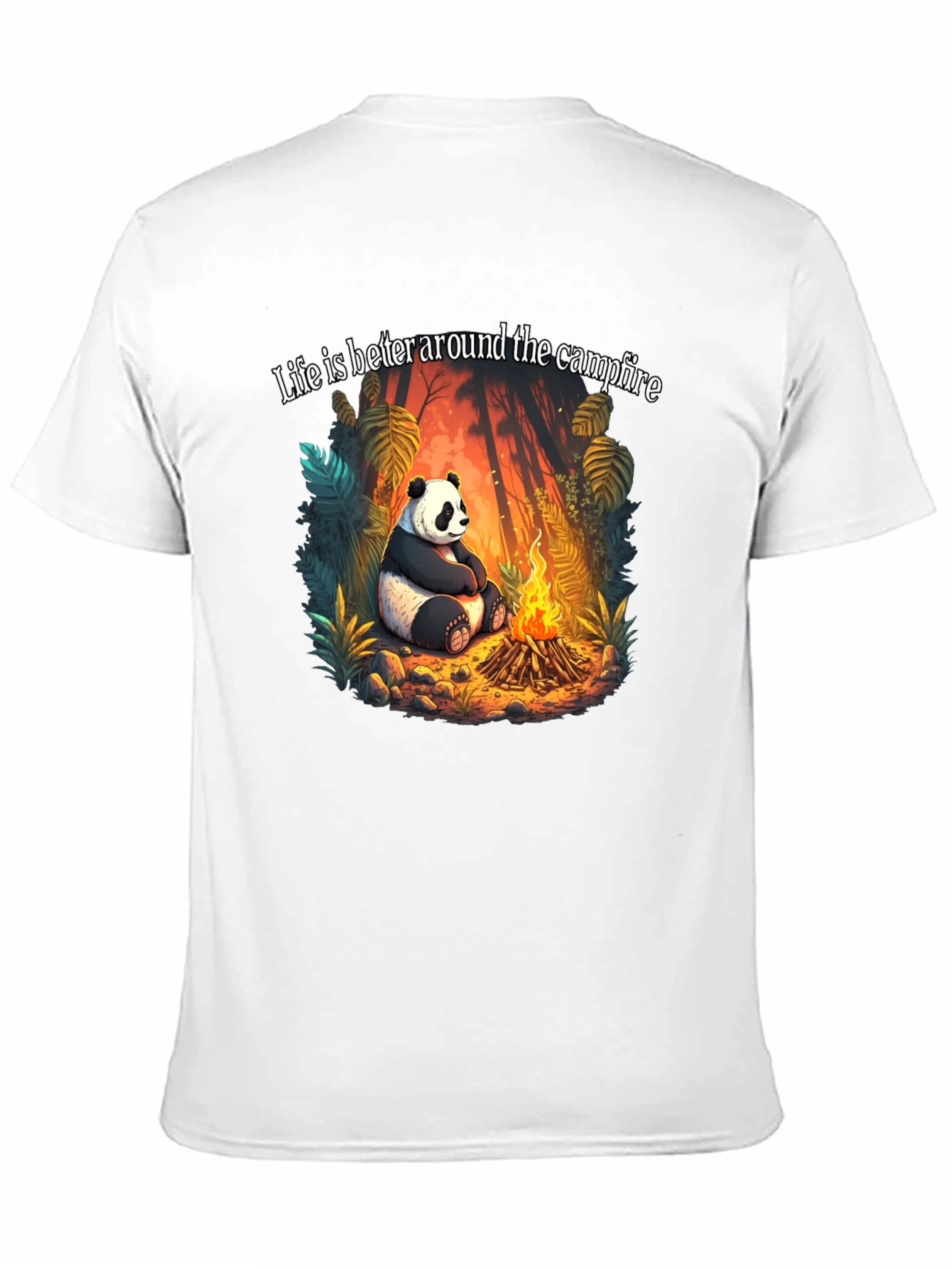 Black Panda Campfire Graphic Tee - Cozy Camping Style view 11