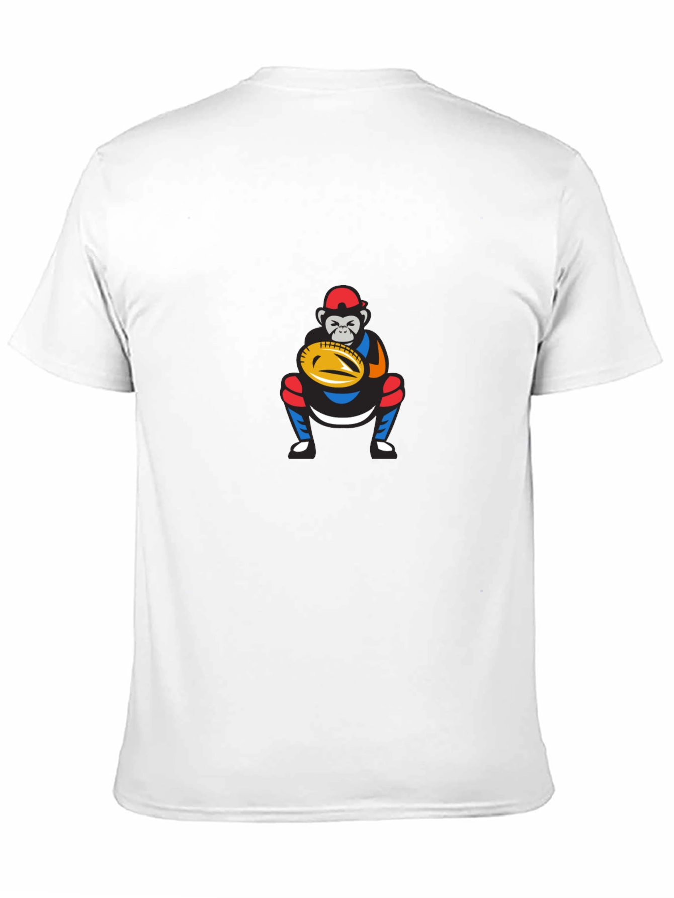 Black Funny Monkey Baseball Catcher Graphic T-Shirt view 11
