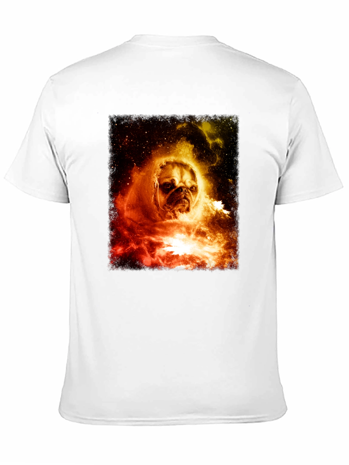 Black Cosmic Pug Graphic T-Shirt - Men's Black Tee view 11